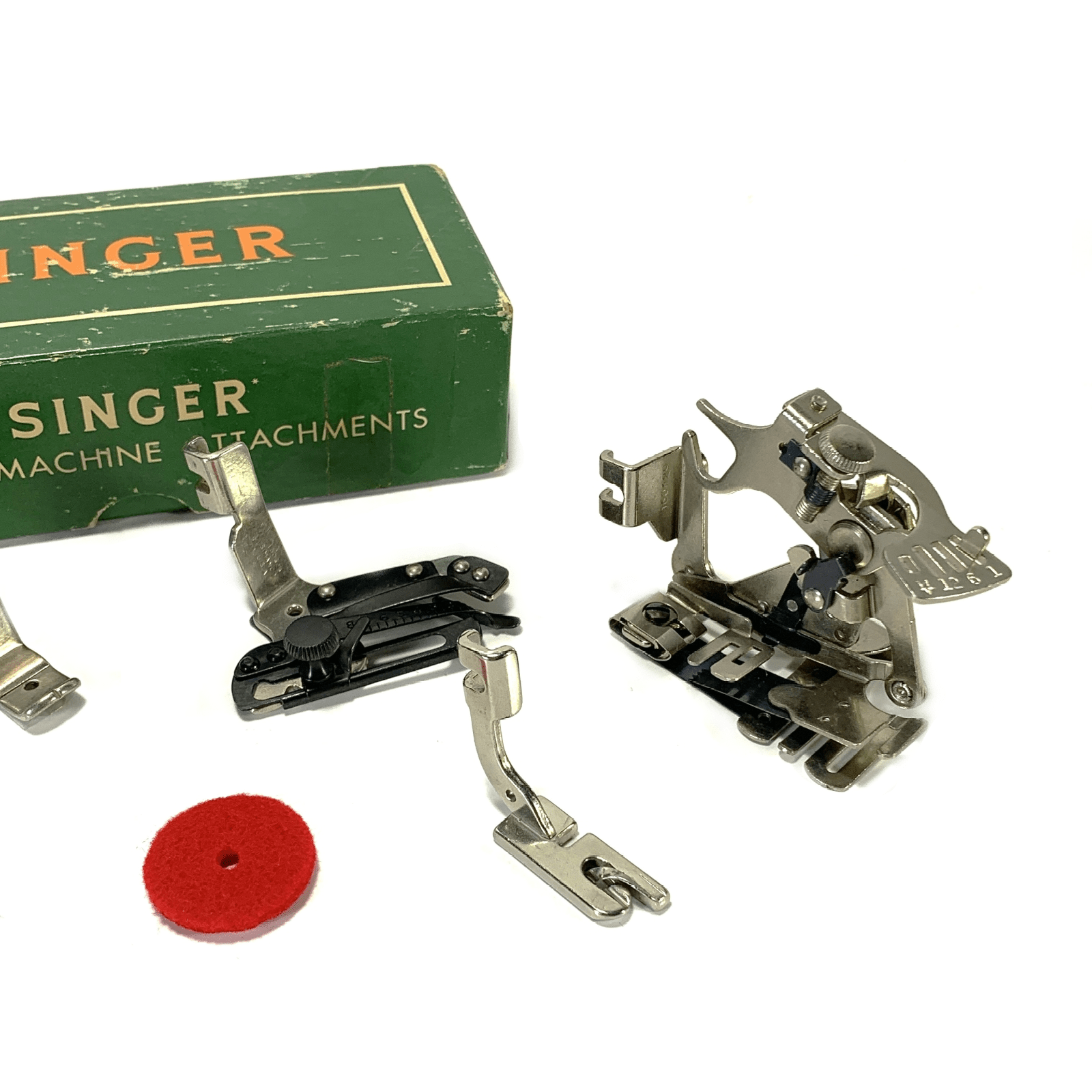 Singer Sewing Machine Slant Shank Attachment Set in Box Class 301 401 403 404 500 503 - The Old Singer Shop