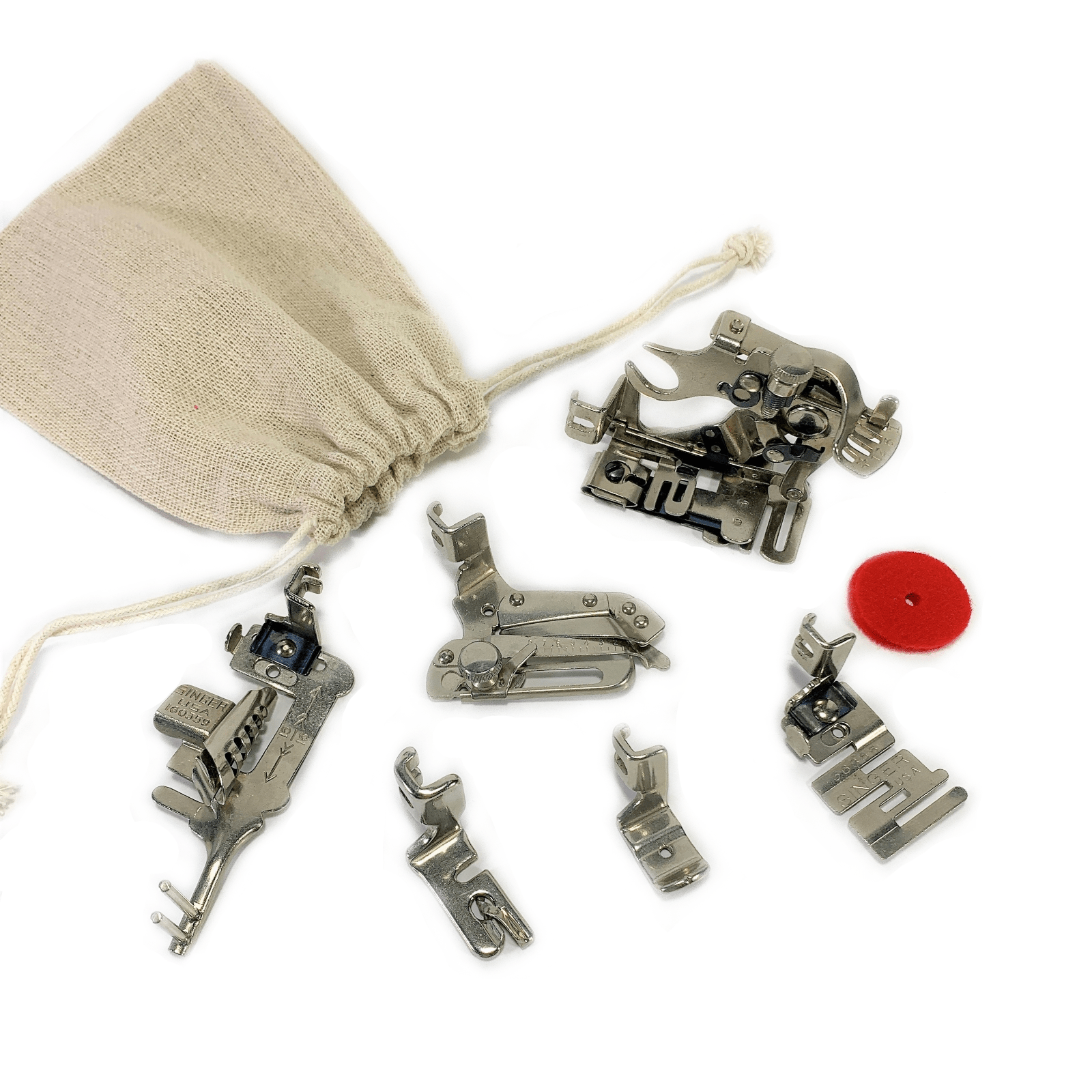 Vintage Singer Sewing Machine 6pc Low Shank Presser Foot Attachment Set Simanco S - The Old Singer Shop