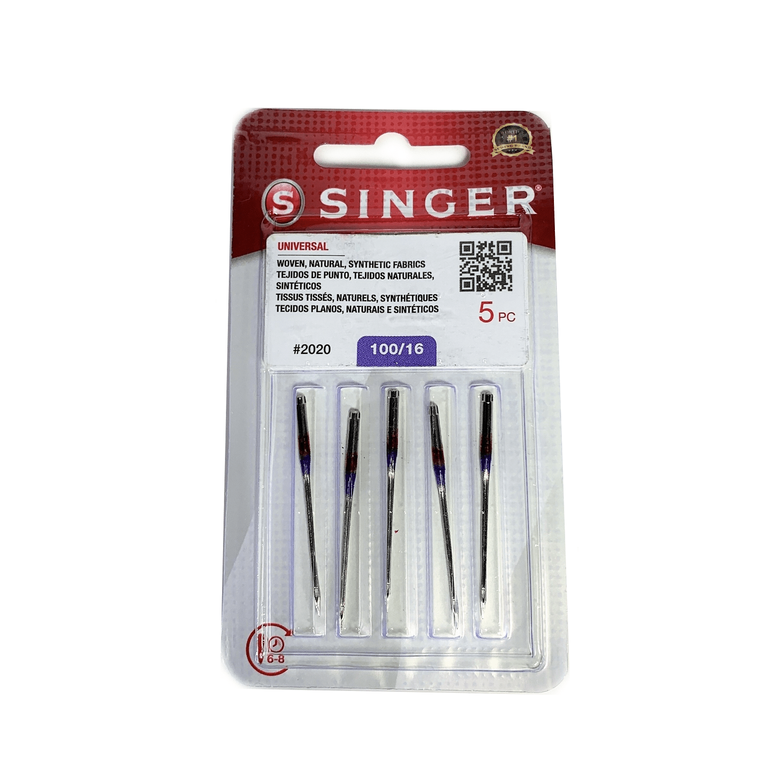 Singer Sewing Machine Needles 15x1 Universal 2020 5 Pack - Choice of Size - The Old Singer Shop