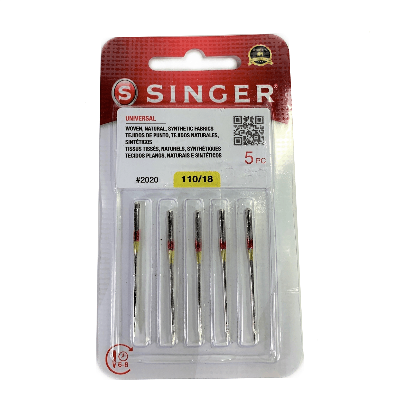 Singer Sewing Machine Needles 15x1 Universal 2020 5 Pack - Choice of Size - The Old Singer Shop