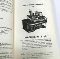 Singer 81 Industrial Overlock Machine List of Parts Booklet Manual 81-2 81-5 81-13 - The Old Singer Shop