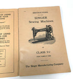 Singer 9W Sewing Machine Instruction Manual Original Booklet - The Old Singer Shop