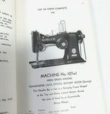 Singer 107wl Industrial Sewing Machine List of Parts Booklet Manual 1945 - The Old Singer Shop