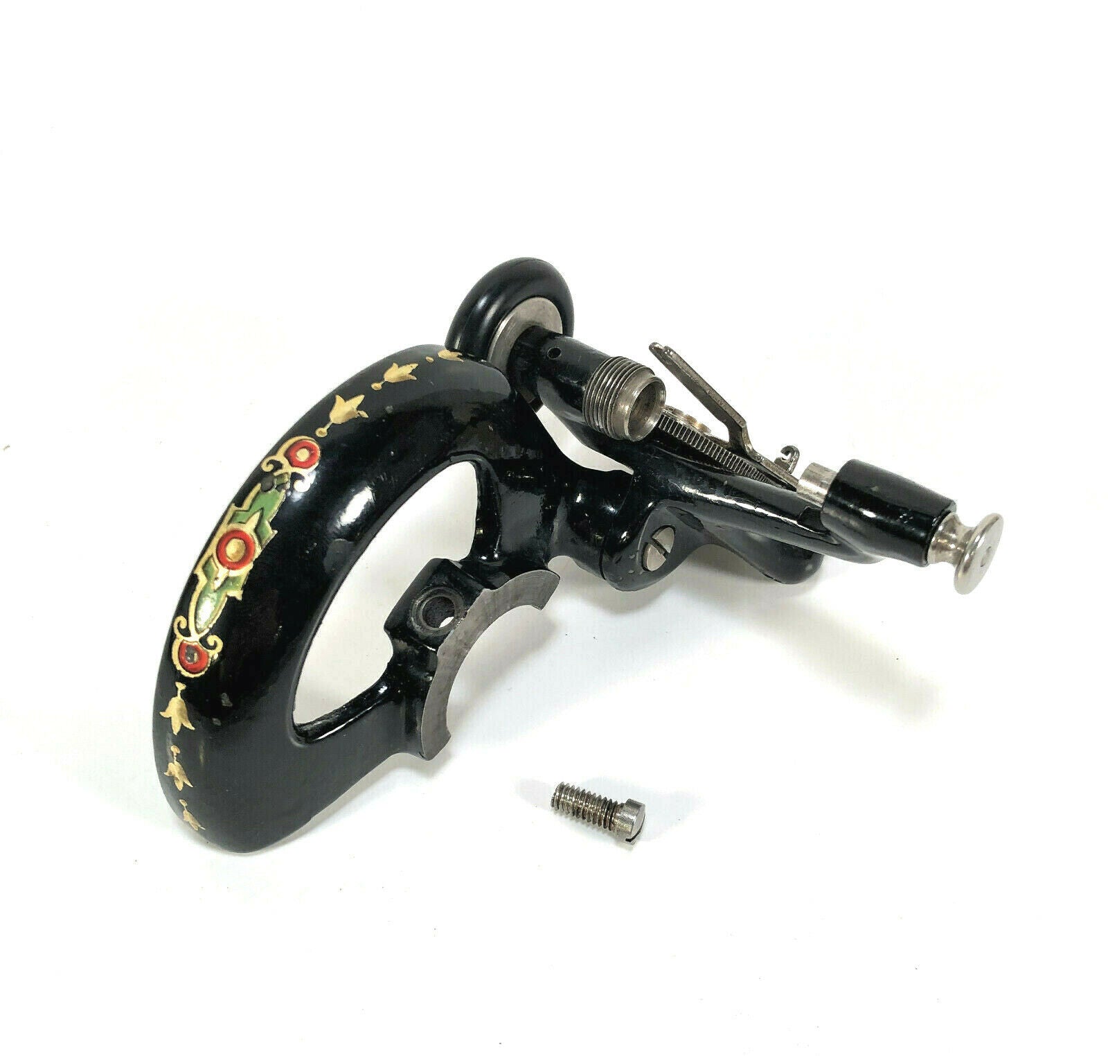 Singer 128 Sewing Machine Bobbin Winder Belt Guard Assembly with La Vencedora Decal - The Old Singer Shop