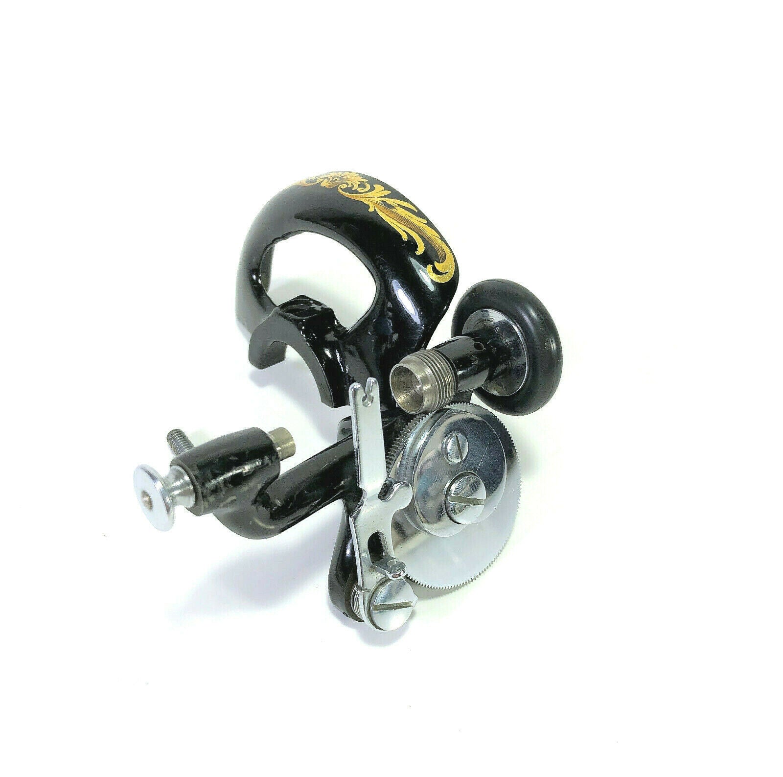 Singer 128 Sewing Machine Bobbin Winder Belt Guard Assembly w Rococo Decal Simanco - The Old Singer Shop