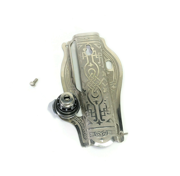 Singer 15-90 15-91 Sewing Machine Scroll Face Plate with Tension Assembly in Nickel Simanco 125367 - The Old Singer Shop