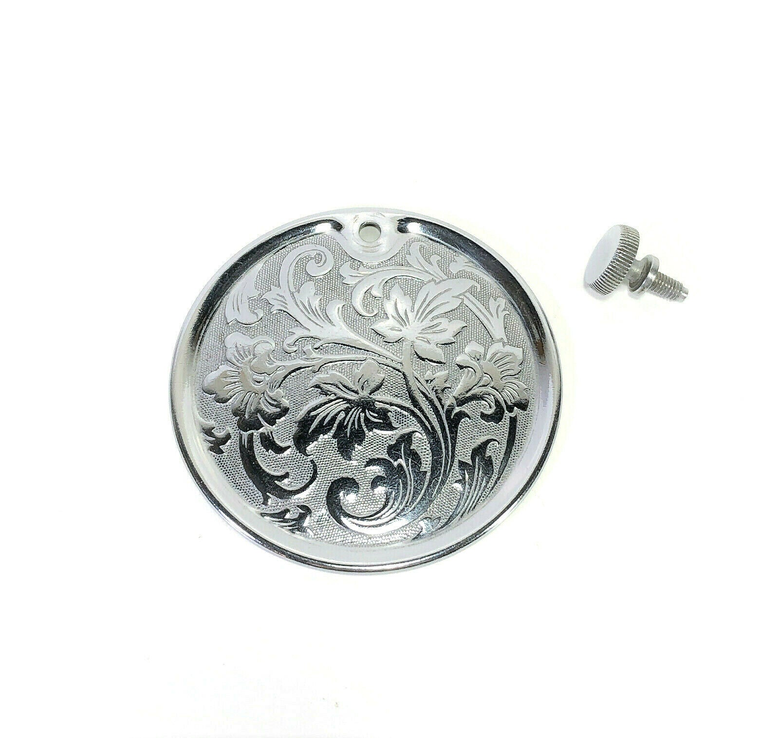 Singer 15 15K Sewing Machine Floral Back Rear Cover Plate in Chrome Simanco 15427 - The Old Singer Shop