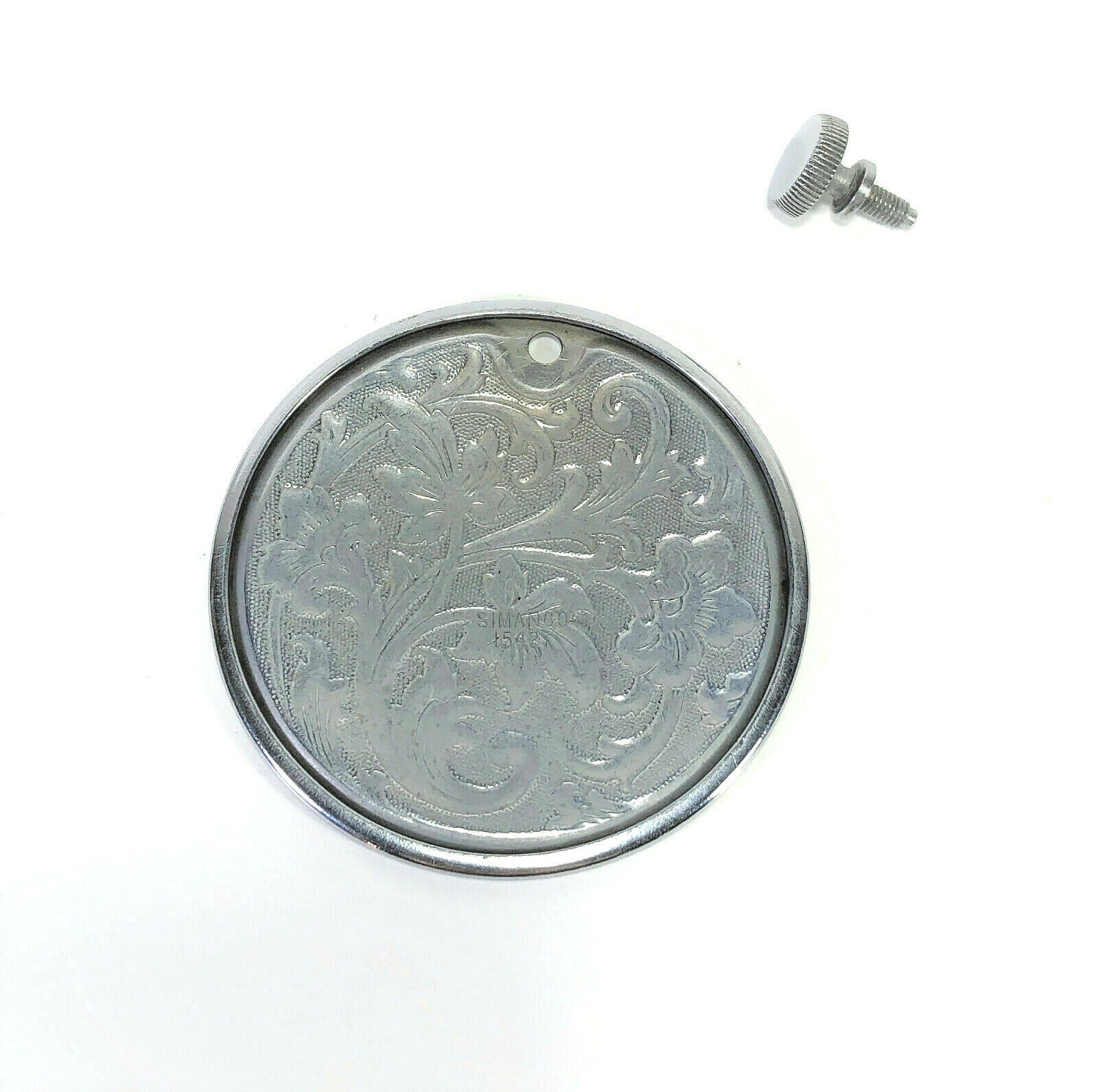 Singer 15 15K Sewing Machine Floral Back Rear Cover Plate in Chrome Simanco 15427 - The Old Singer Shop