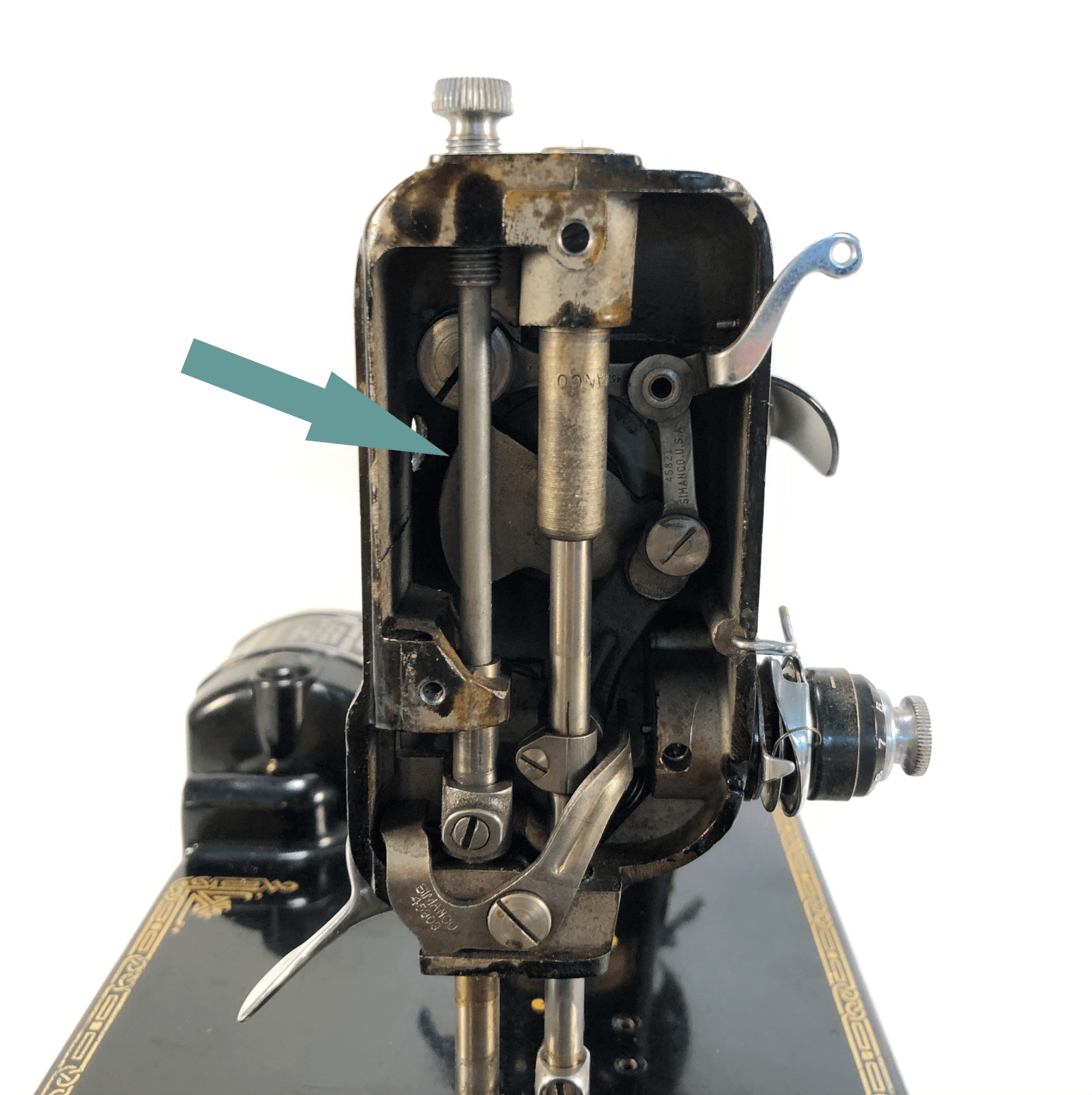 Singer 221 222K Featherweight Presser Bar Spring with Pin Original Simanco 33624 45745 - The Old Singer Shop