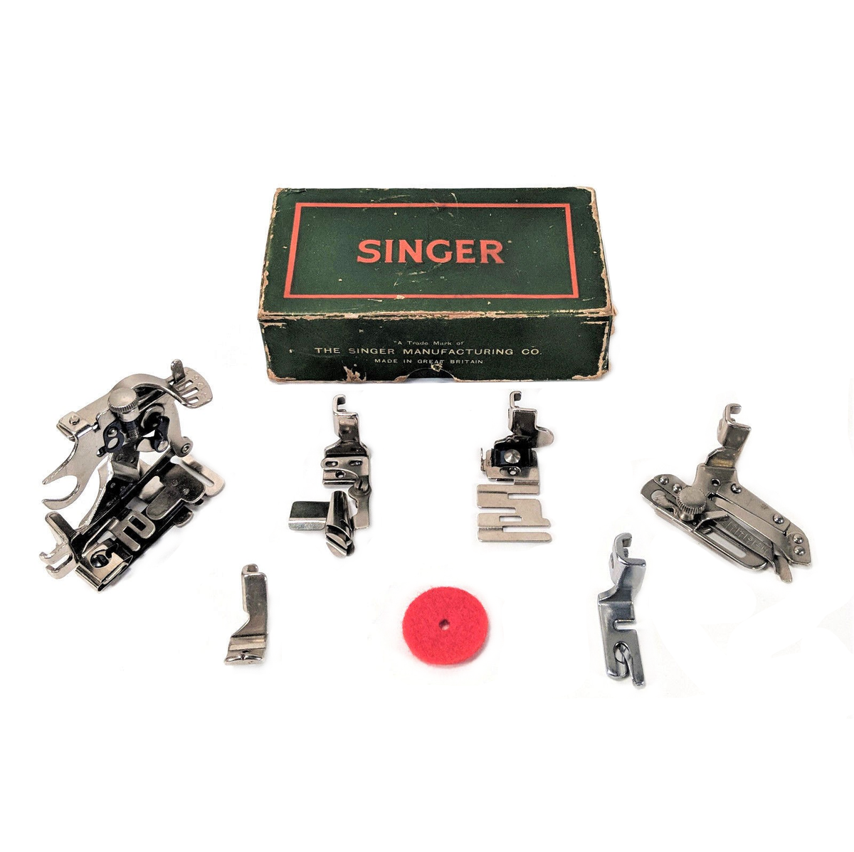 Singer Sewing Machine Low Shank Presser Feet Attachment Set in Box ...