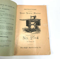 Singer 27-4 Treadle Sewing Machine Instruction Manual Original 1903 - The Old Singer Shop