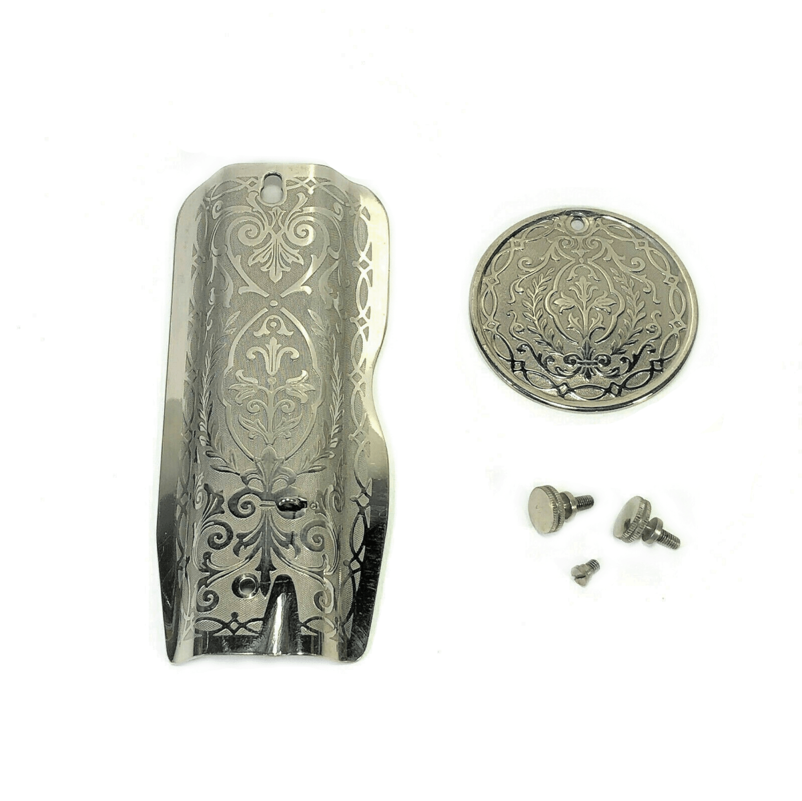 Singer 66 Red Eye Sewing Machine Faceplate & Rear Cover Plate in Nickel Simanco 32506 32633 - The Old Singer Shop