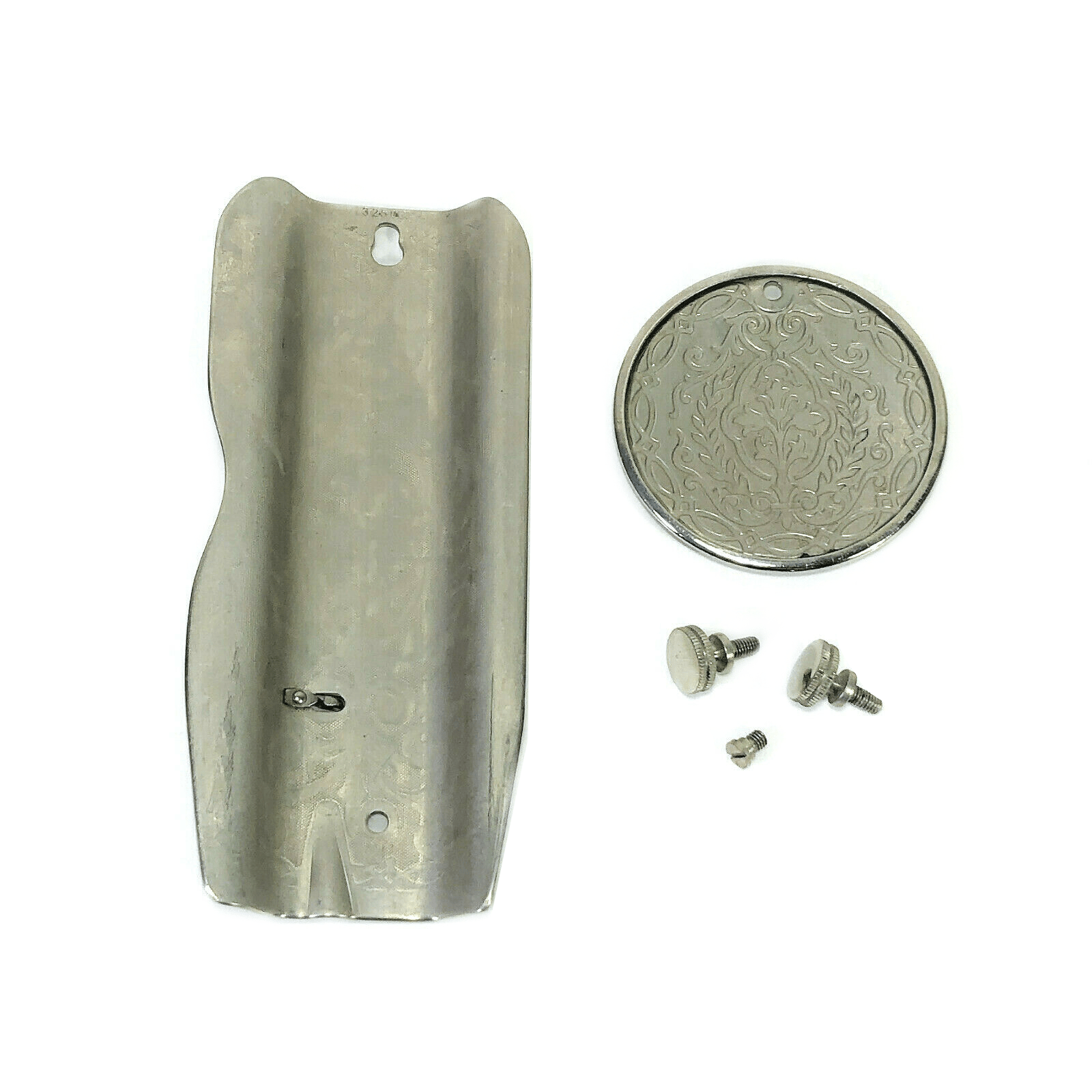 Singer 66 Red Eye Sewing Machine Faceplate & Rear Cover Plate in Nickel Simanco 32506 32633 - The Old Singer Shop