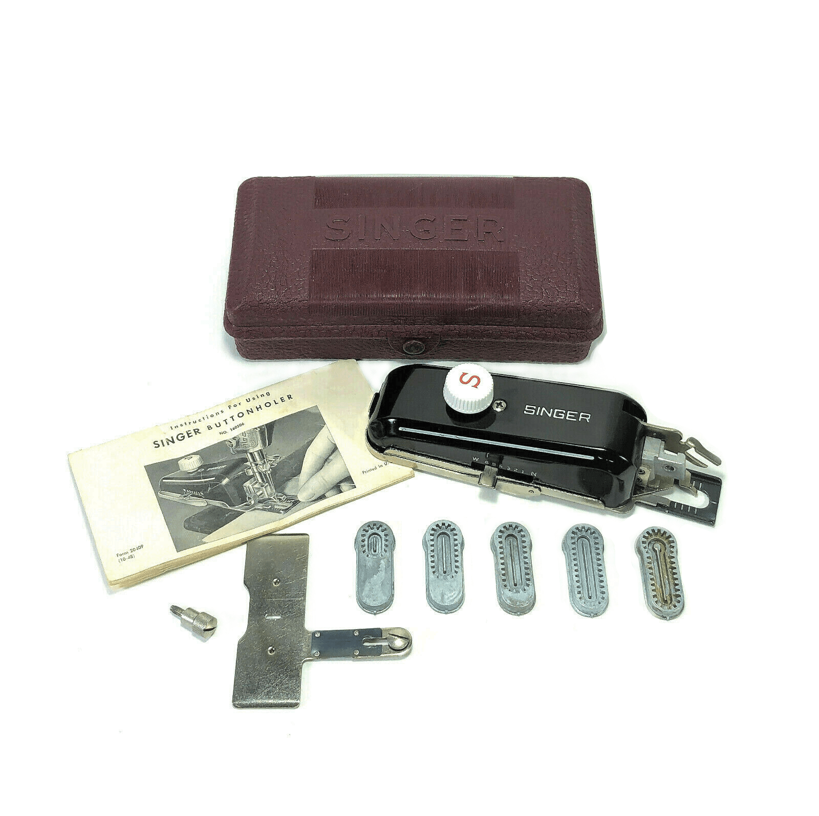 Singer Sewing Machine 301 404 Slant Shank Buttonholer Attachment Set Simanco 160743 - The Old Singer Shop