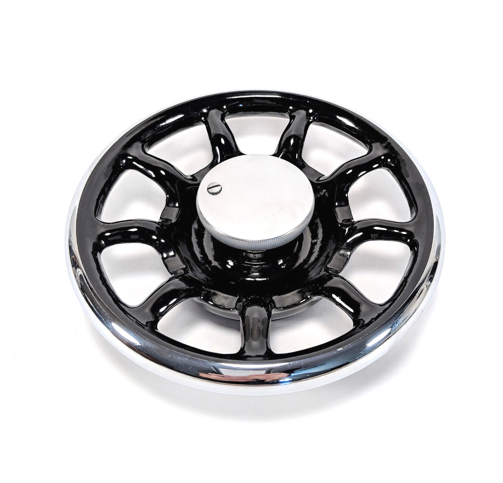 Singer Sewing Machine Spoked Chrome Rim Balance Hand Wheel w Stop Motion Knob Simanco 15282 - The Old Singer Shop