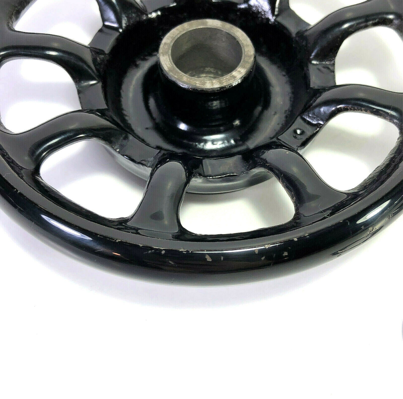 Singer Sewing Machine Spoked Balance Hand Wheel w Stop Motion Knob Simanco 15282 Black Rim - The Old Singer Shop
