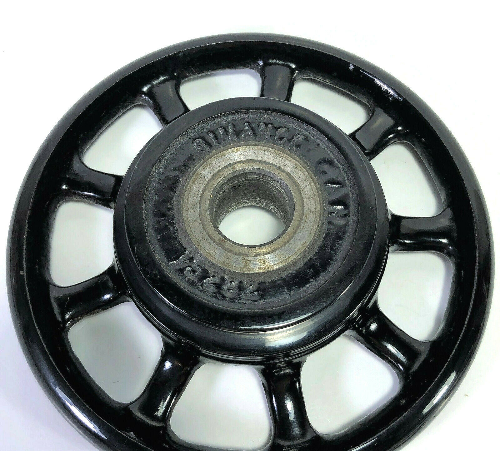 Singer Sewing Machine Spoked Balance Hand Wheel w Stop Motion Knob Simanco 15282 Black Rim - The Old Singer Shop