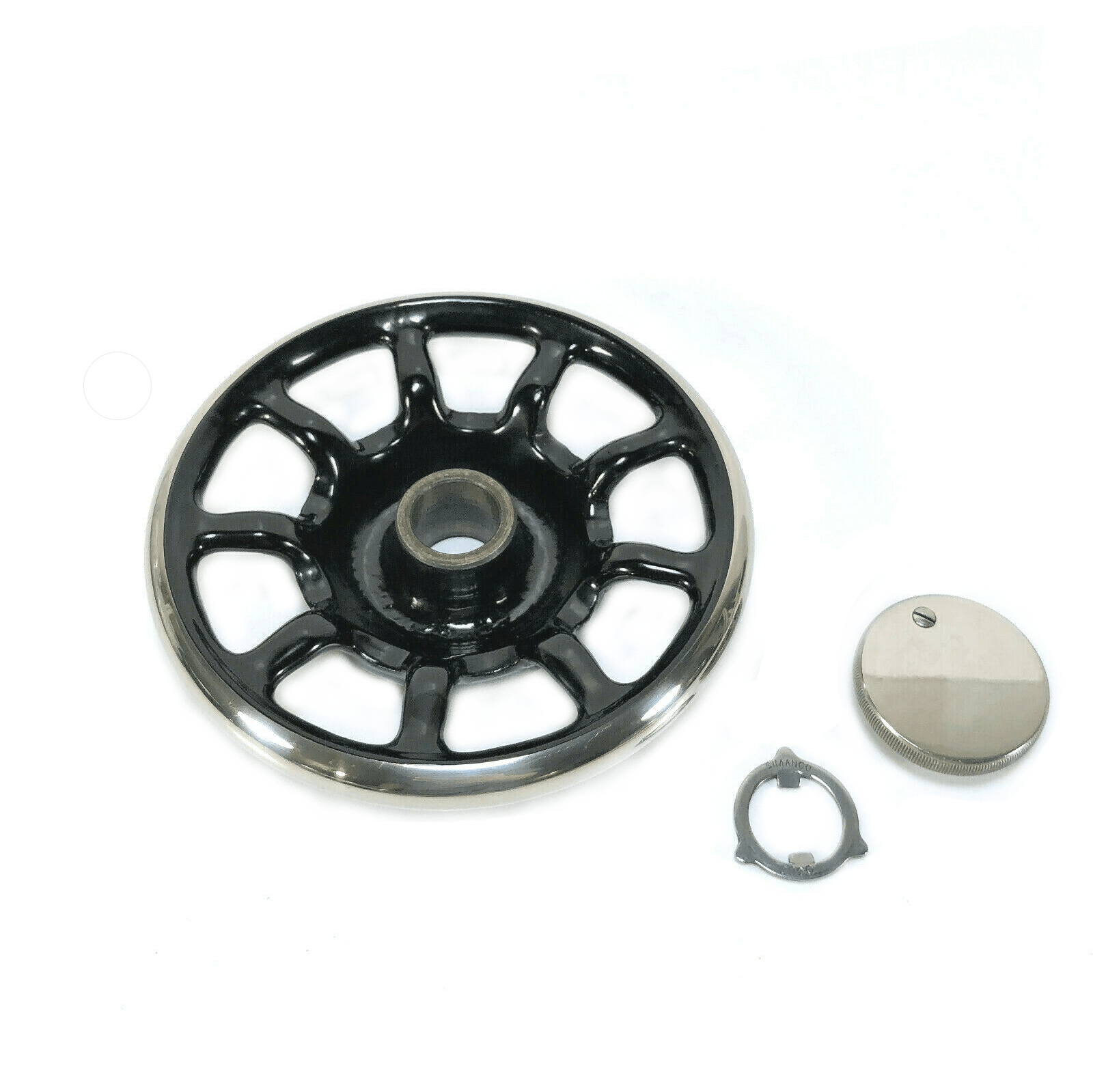 Singer Sewing Machine Spoked Nickel Rim Balance Hand Wheel w Stop Motion Knob Simanco 15282 - The Old Singer Shop
