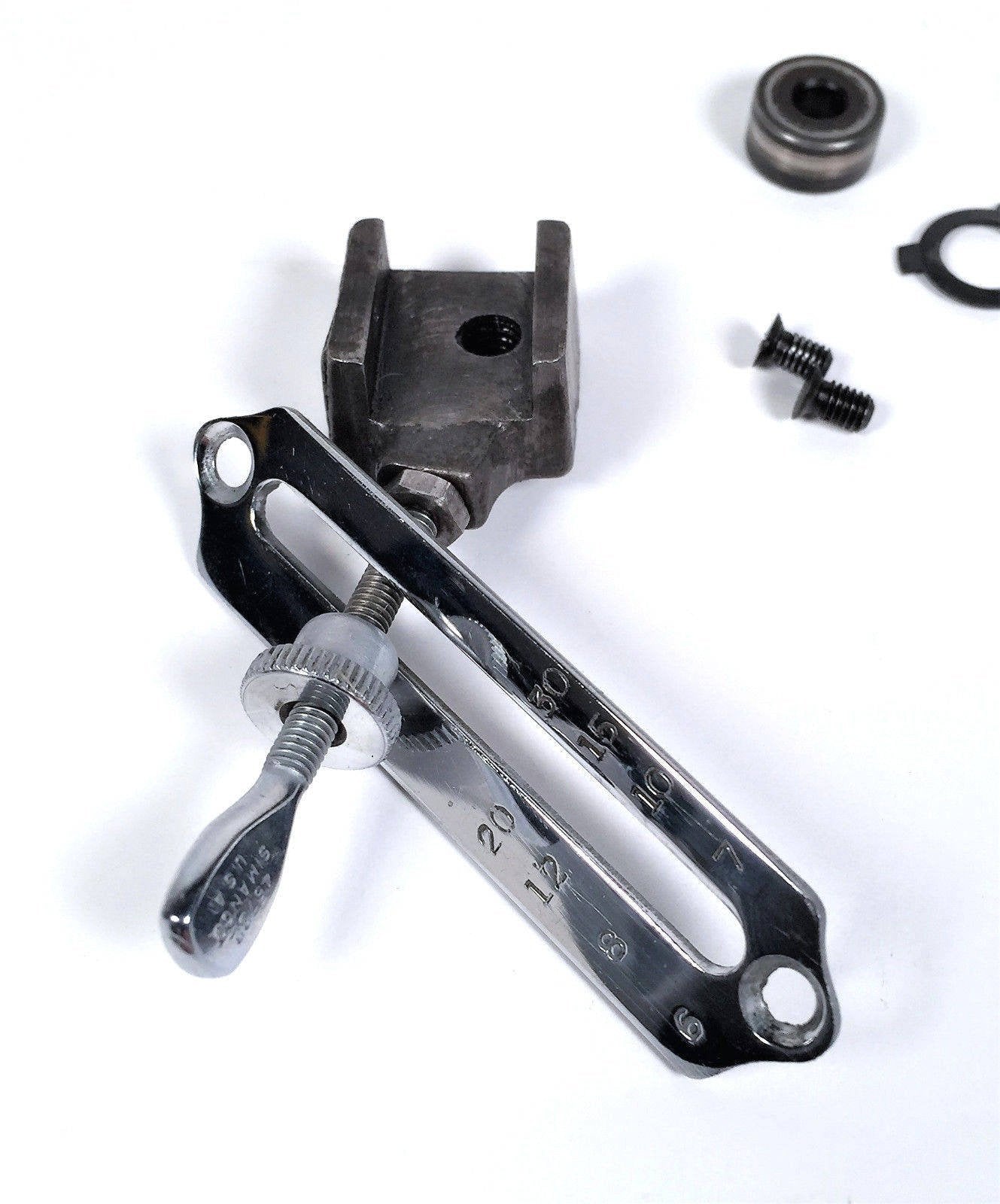 Singer 221 Featherweight Sewing Machine Stitch Length Regulator Assembly w Chrome Plate - The Old Singer Shop