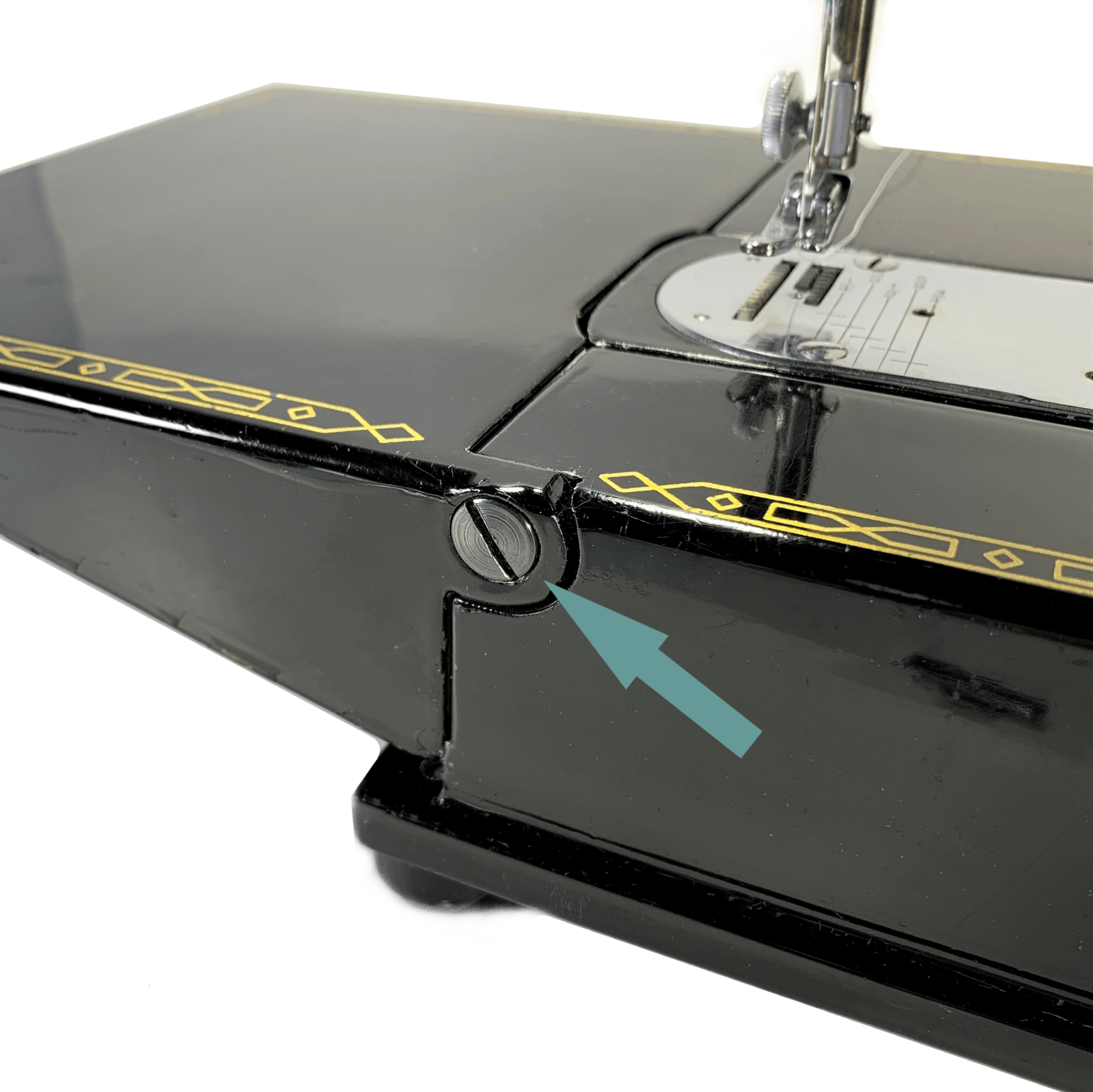 New Singer 221 222K Featherweight Sewing Machine Bed Extension Hinge Screw 51380 - The Old Singer Shop