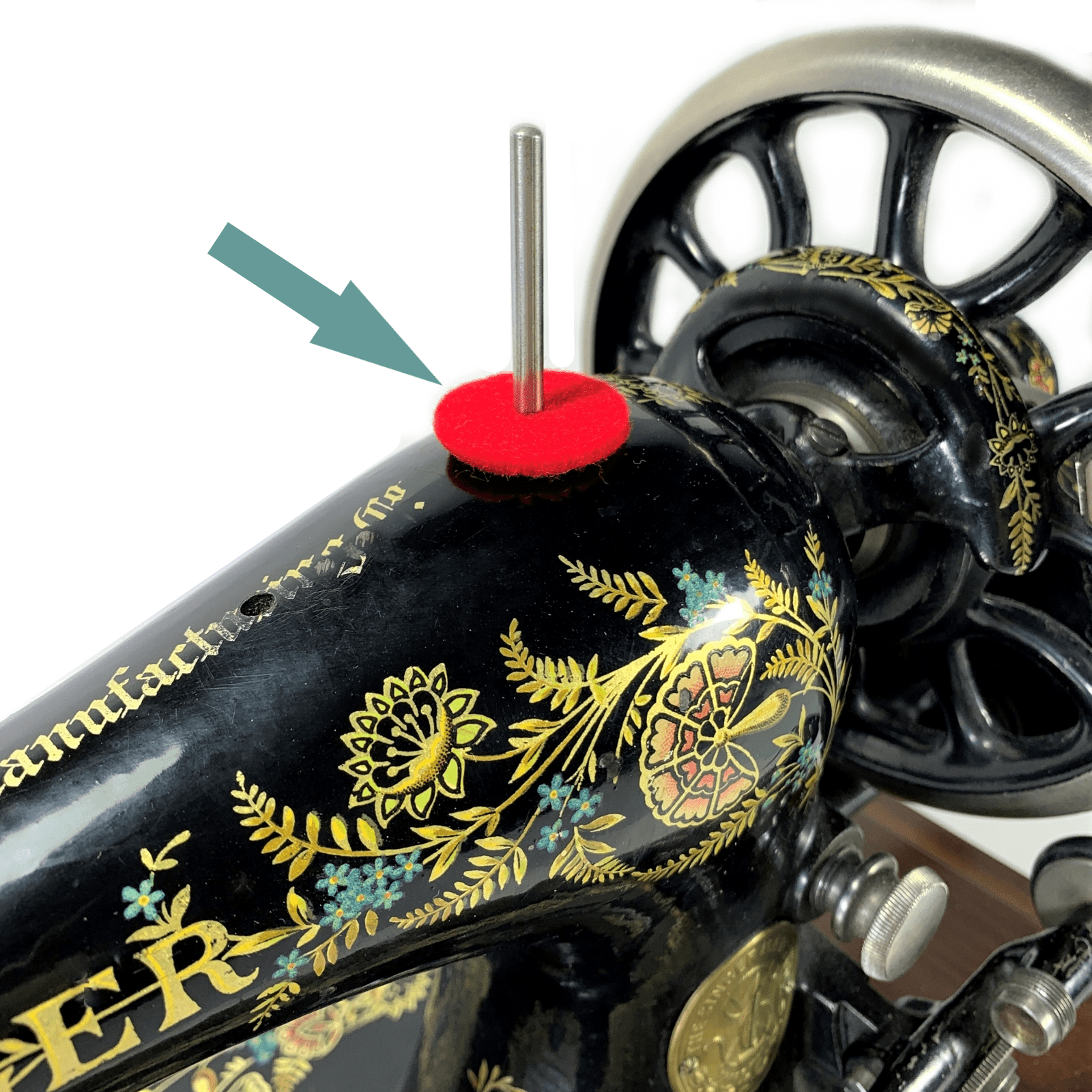 Sewing Machine Red Spool Pin Felt Lot of 5 - The Old Singer Shop