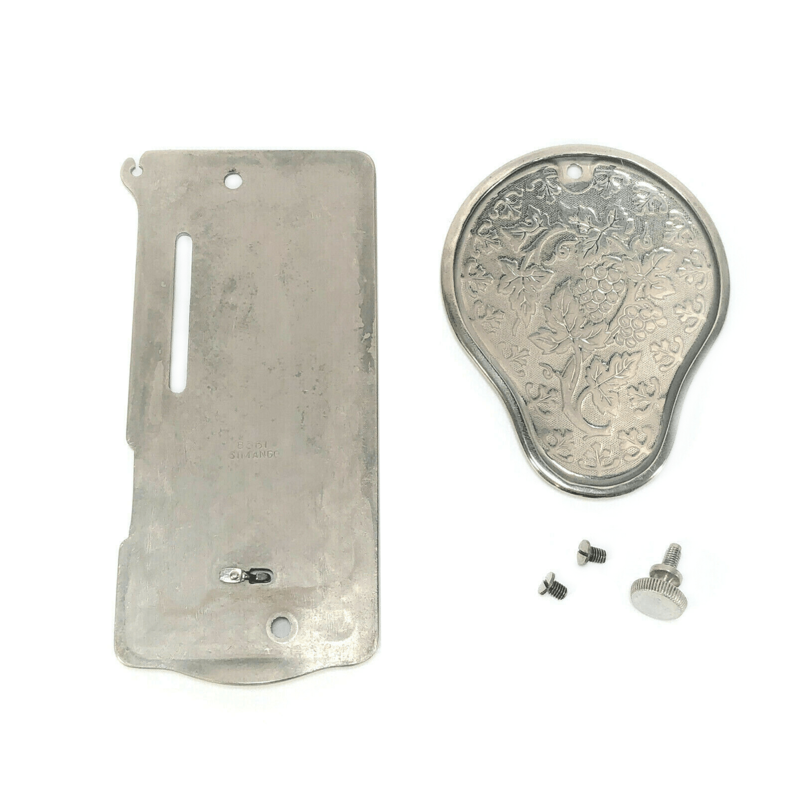 Singer 128 Sewing Machine Face and Rear Cover Plate w Grape Pattern Nickel Simanco 8361 54525 - The Old Singer Shop