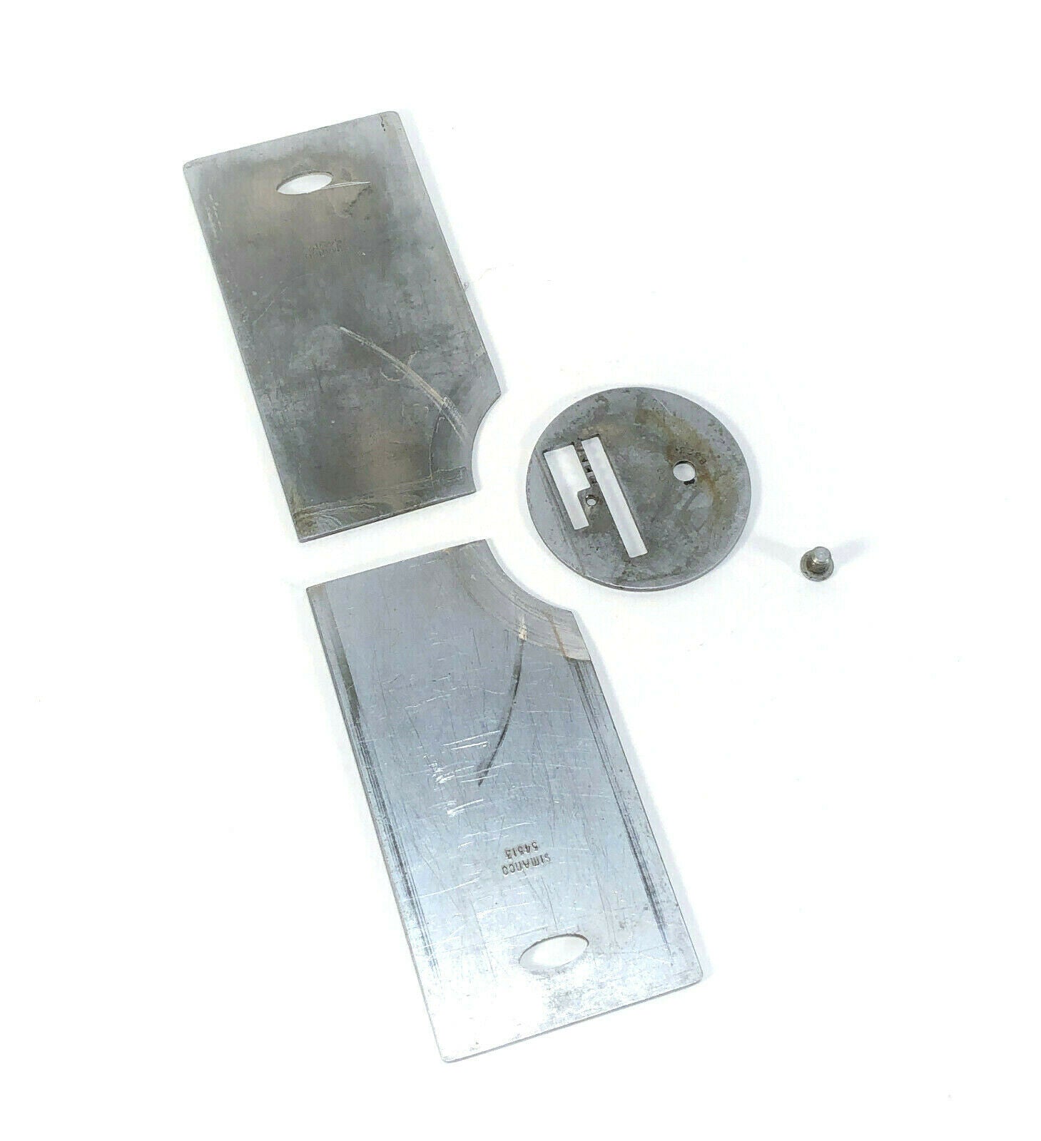Singer 28 128 Sewing Machine Front Rear Slide Throat Plate Set in Chrome Simanco 54513 54512 8323 - The Old Singer Shop