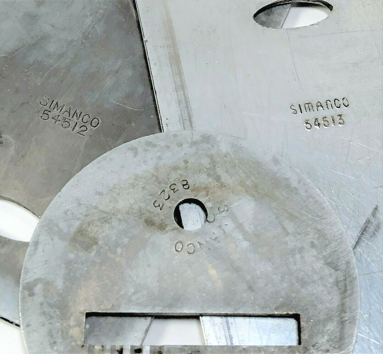 Singer 28 128 Sewing Machine Front Rear Slide Throat Plate Set in Chrome Simanco 54513 54512 8323 - The Old Singer Shop