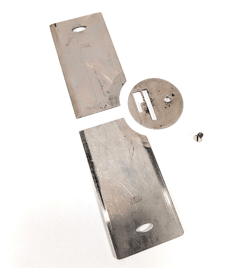 Singer 28 128 Sewing Machine Front Rear Slide Throat Plate Set in Nickel Simanco 54513 54512 8323 - The Old Singer Shop