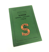 Singer 17W15 Industrial Sewing Machine Instruction Manual Vintage Original 1951 - The Old Singer Shop