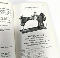 Singer 17W15 Industrial Sewing Machine List of Parts Booklet Manual 1946 - The Old Singer Shop