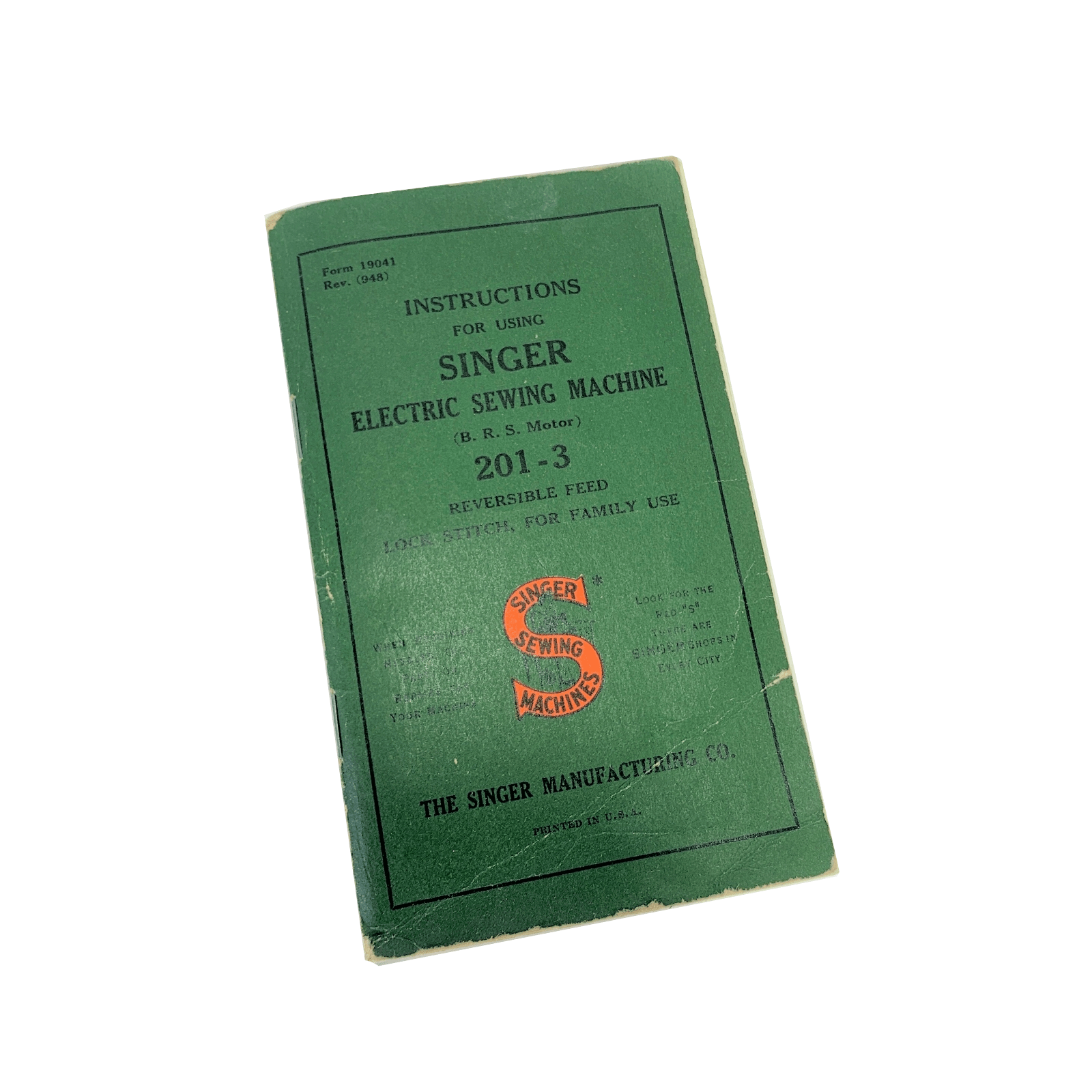 Singer 201 - 3 201K Sewing Machine Instruction Manual Vintage Original - The Old Singer Shop