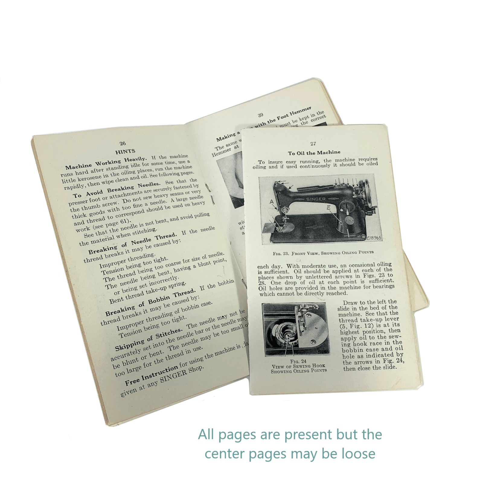 Singer 201 - 3 201K Sewing Machine Instruction Manual Vintage Original - The Old Singer Shop