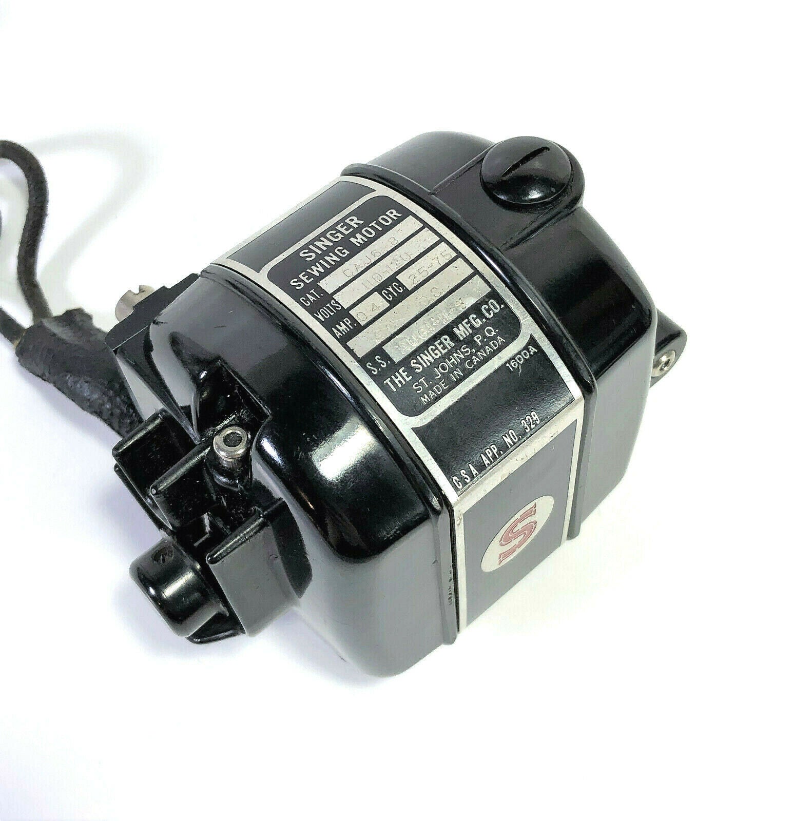 Singer 221 222K Featherweight Sewing Machine Motor Canadian Bakelite Vintage Simanco - The Old Singer Shop