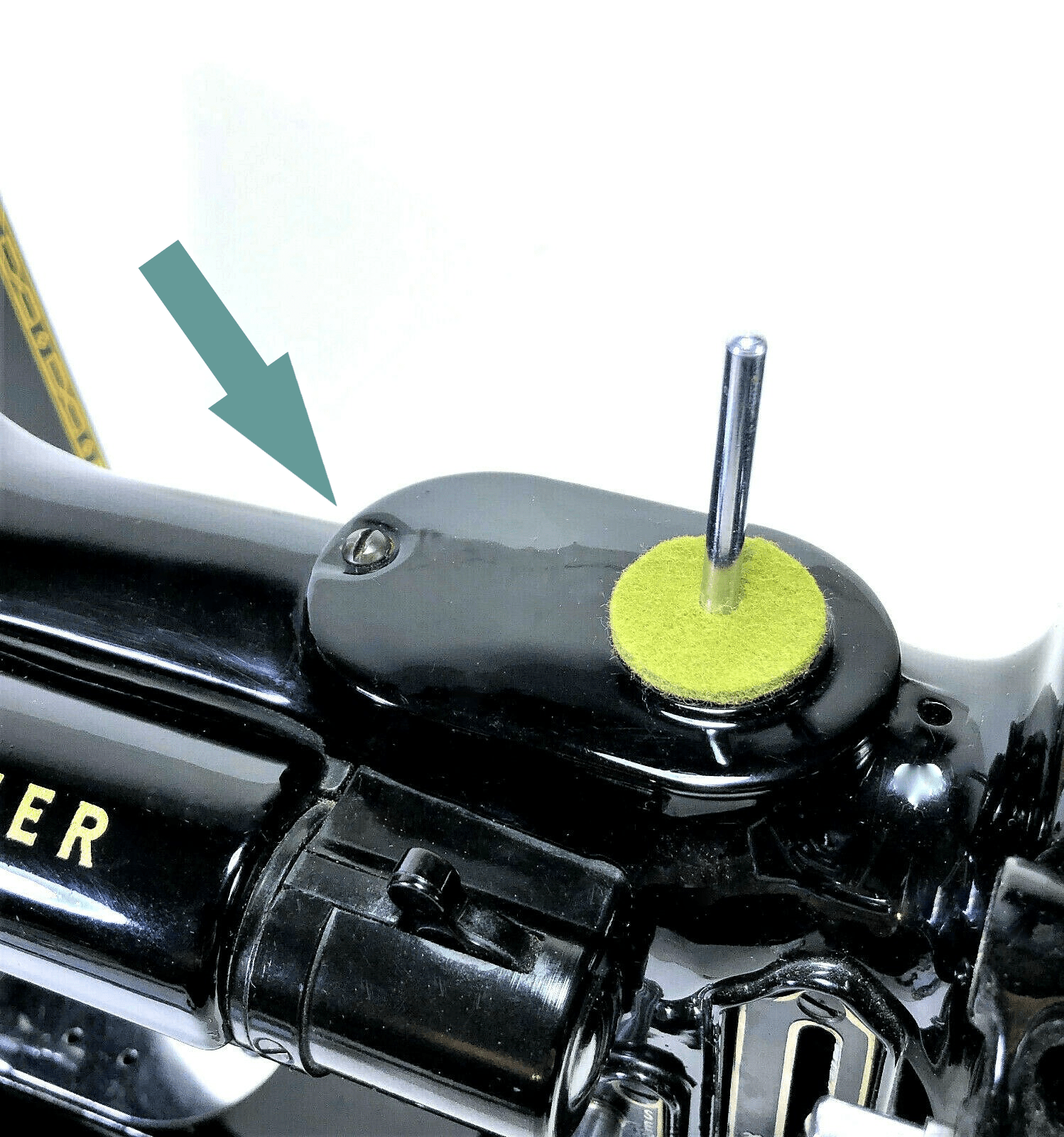 Singer 221 222K Featherweight Sewing Machine Spool Pin Cover Plate Screw Simanco - The Old Singer Shop