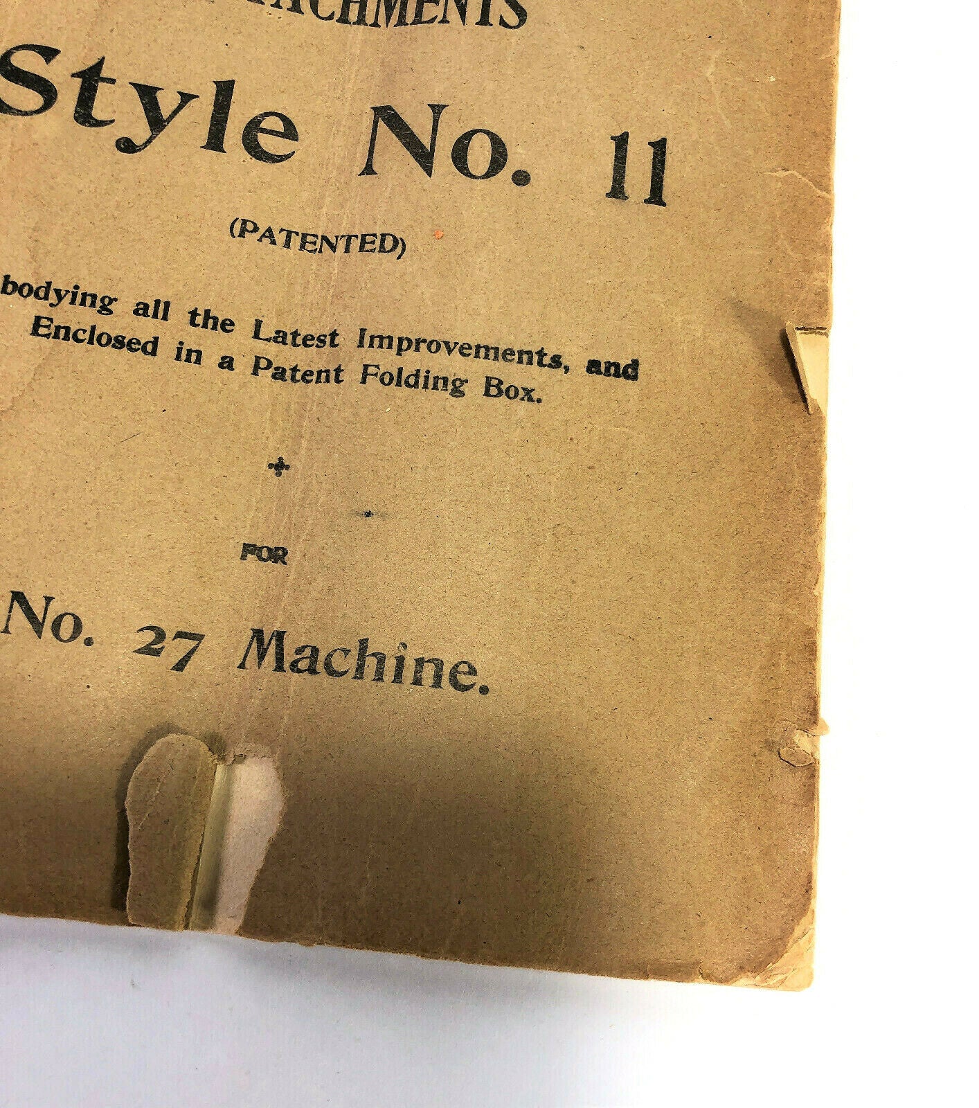 Singer 27 Sewing Machine Attachment Style No 11 Instruction Manual 1898 Vintage Original - The Old Singer Shop