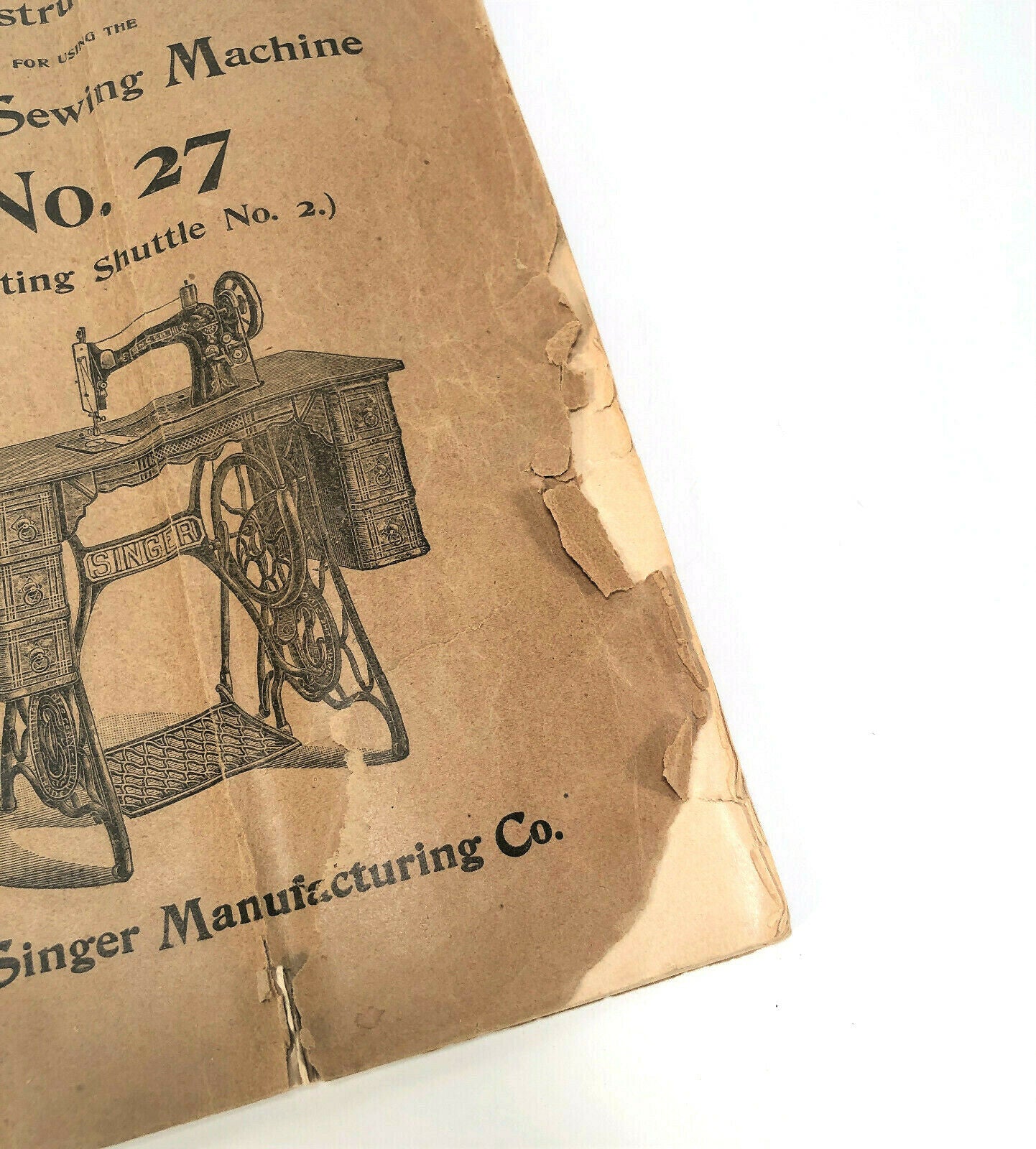 Singer 27 Vibrating Shuttle No 2 Sewing Machine Instruction Manual 1899 Vintage Original - The Old Singer Shop