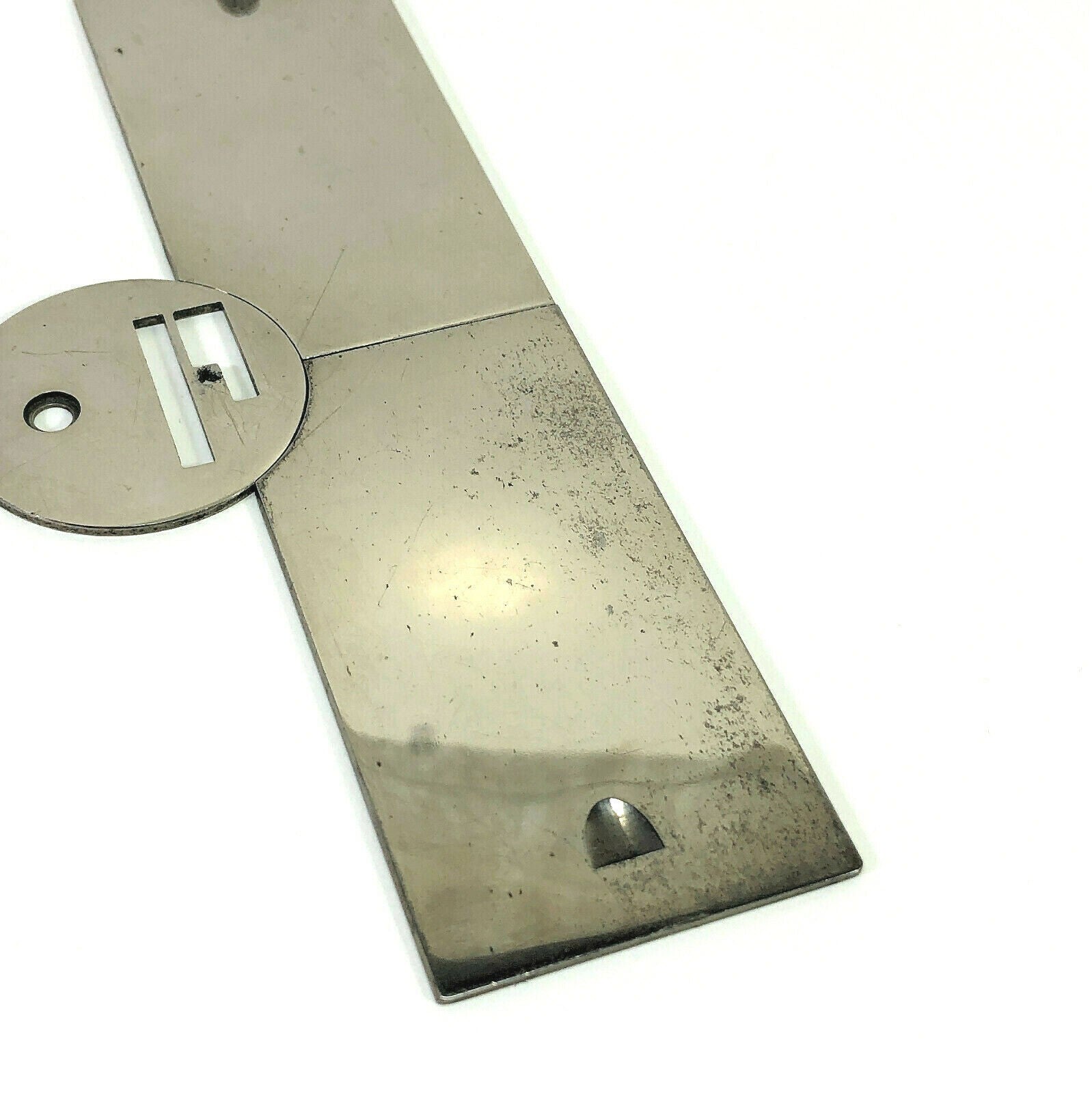 Early Singer 28 128 Front Rear Slide Throat Plate Set in Nickel Simanco 8369 8368 8323 - The Old Singer Shop
