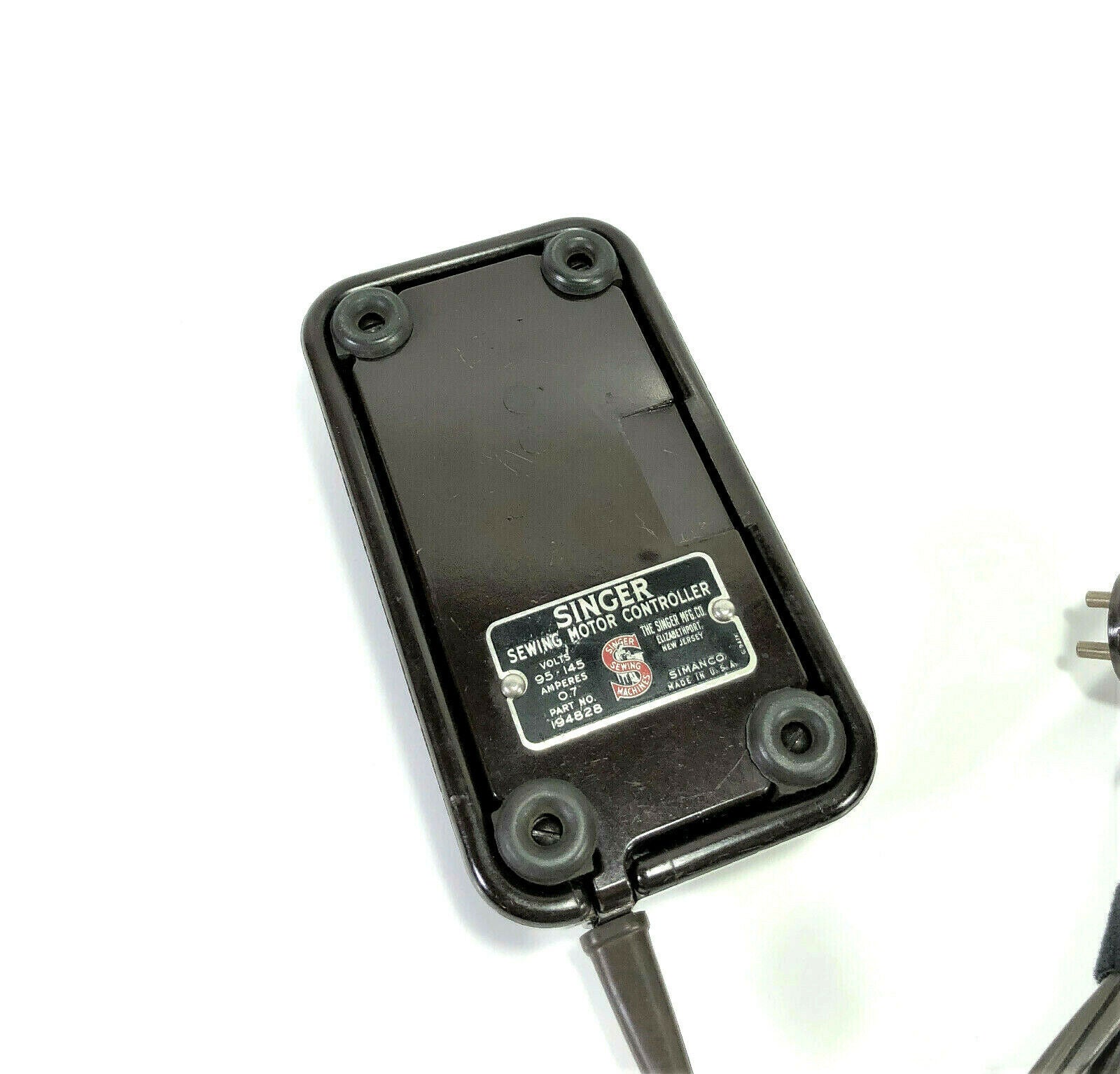 Singer 301 401 403 404 Sewing Machine Bakelite Foot Pedal Speed Control Simanco 194828 - The Old Singer Shop