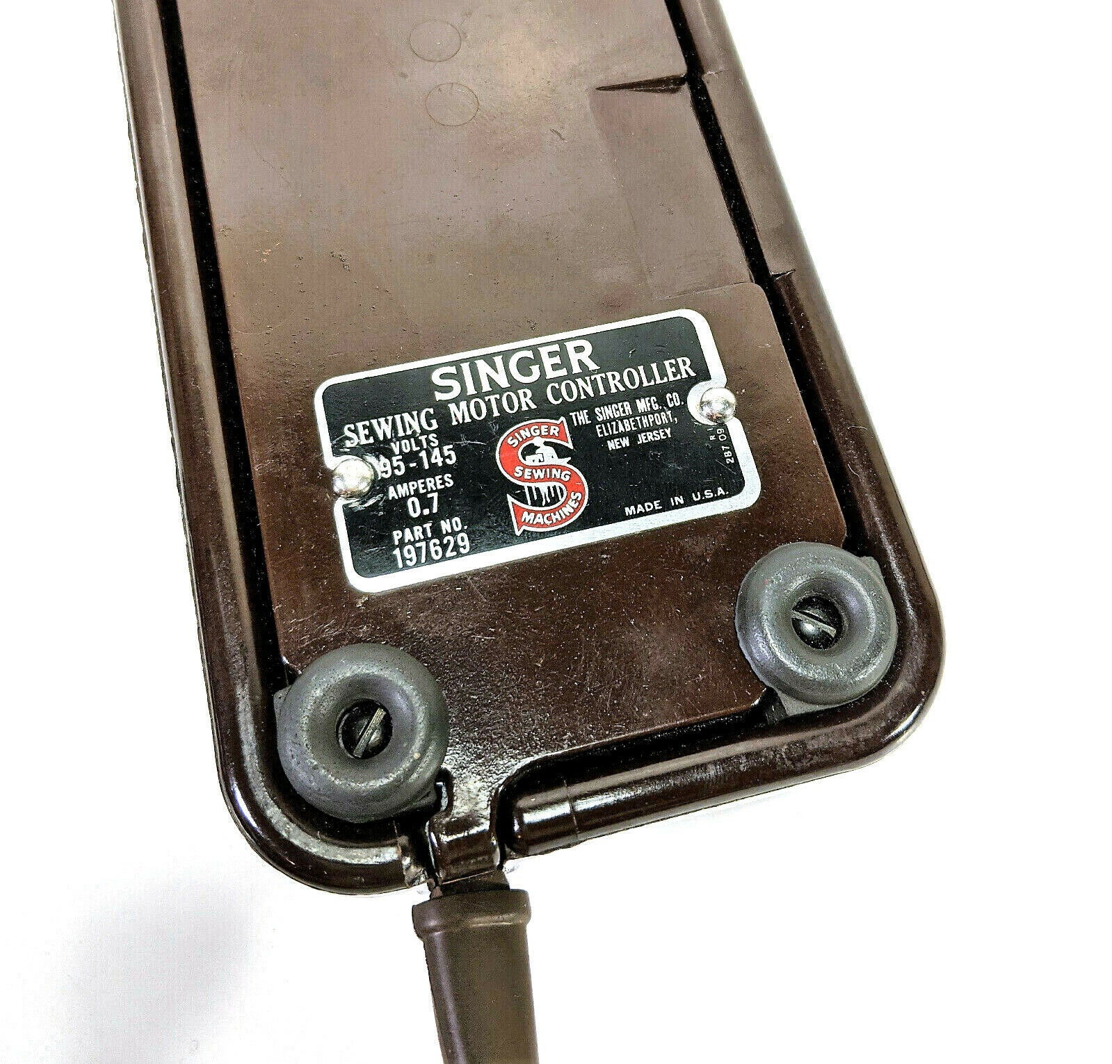 Singer 301 401 403 404 Sewing Machine Brown Bakelite Foot Pedal Speed Control Simanco 197629 - The Old Singer Shop
