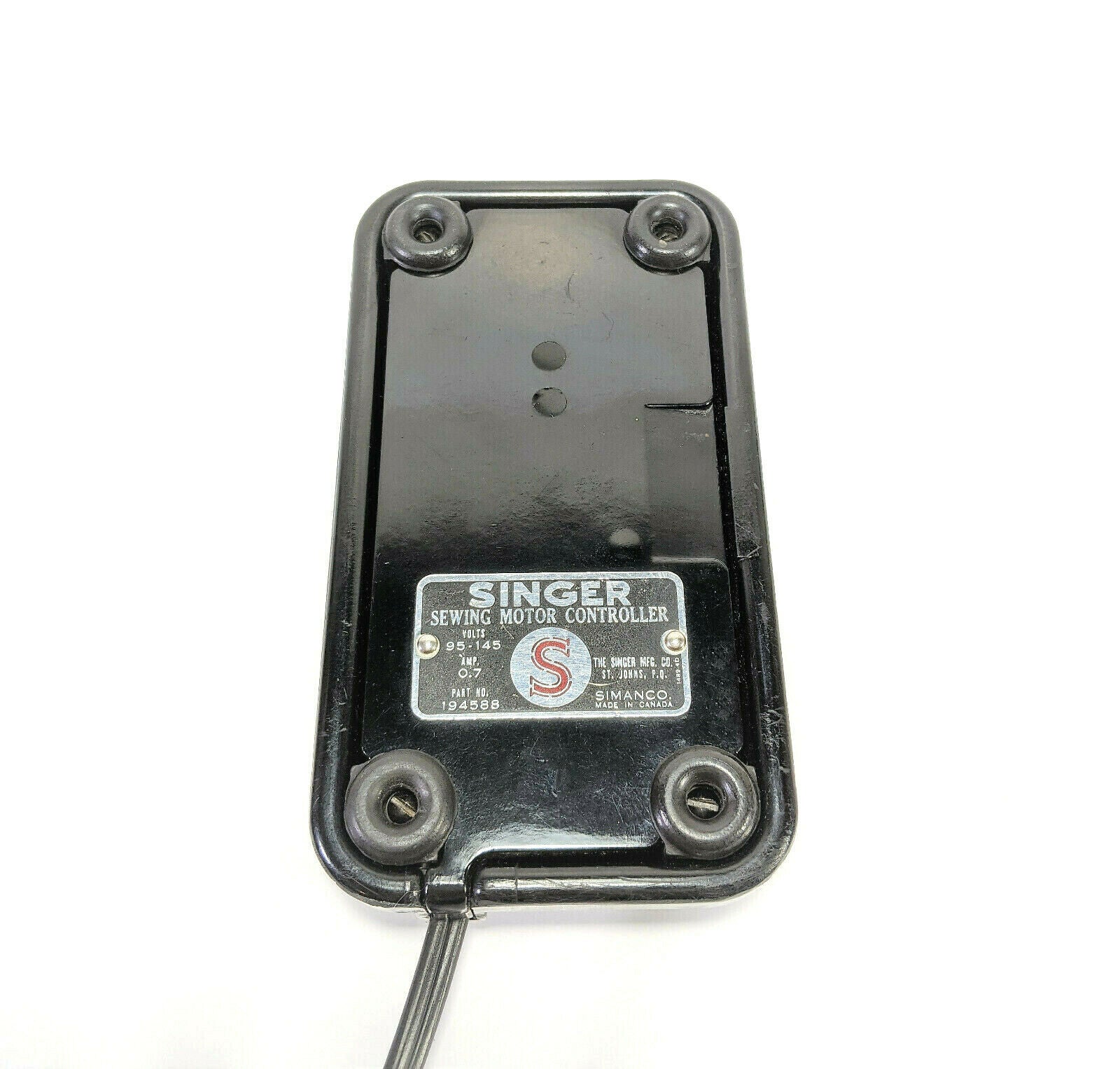 Singer 301 401 403 404 Sewing Machine Bakelite Foot Pedal Speed Controller Simanco Re - Wired - The Old Singer Shop