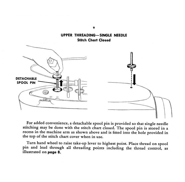 Singer 500 503 Sewing Machine Removable Detachable Spool Pin Simanco 172505 - The Old Singer Shop