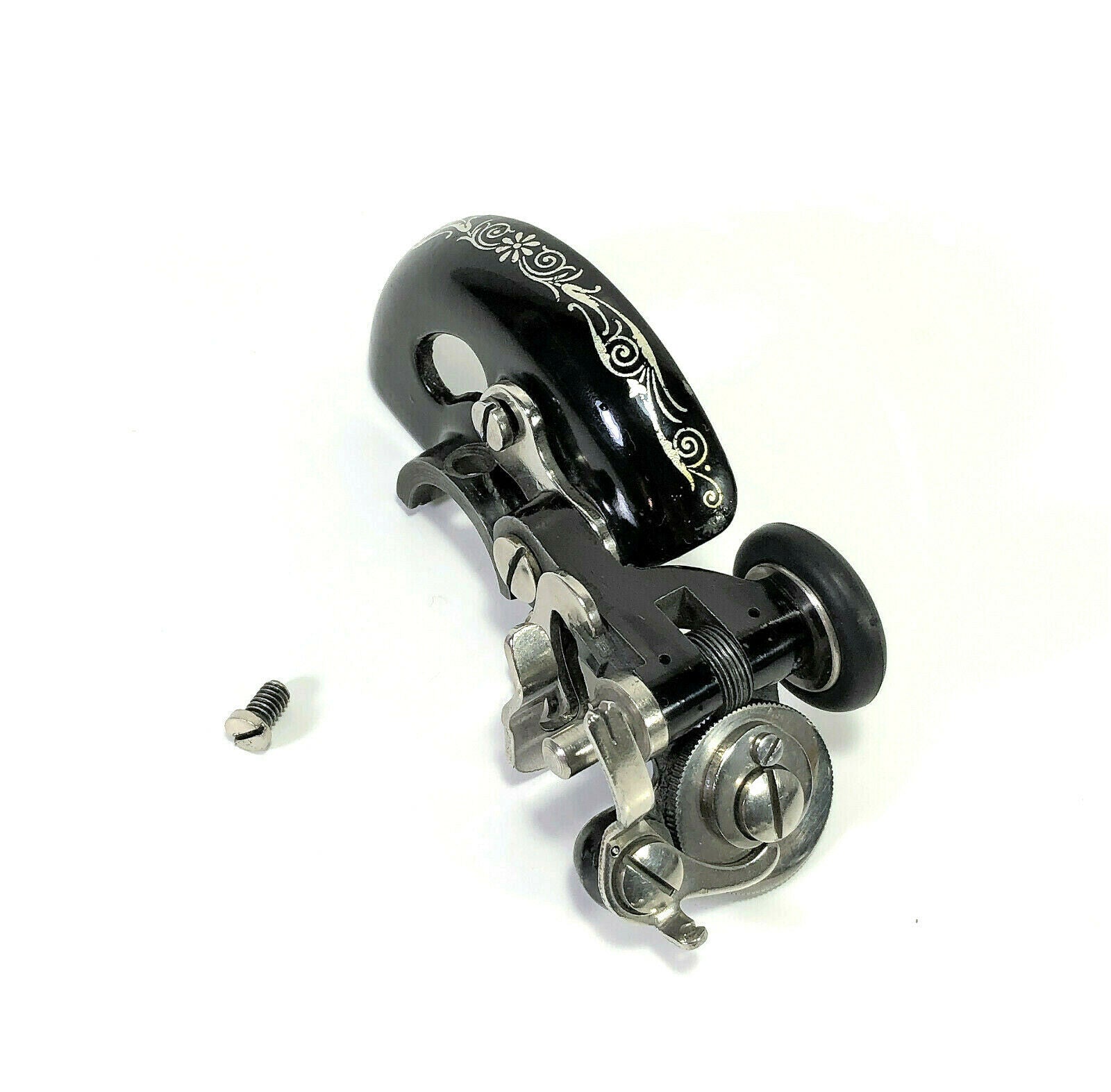Early Singer 99 Sewing Machine Bobbin Winder Assembly with Belt Guard 99 - 1 99 - 2 - The Old Singer Shop