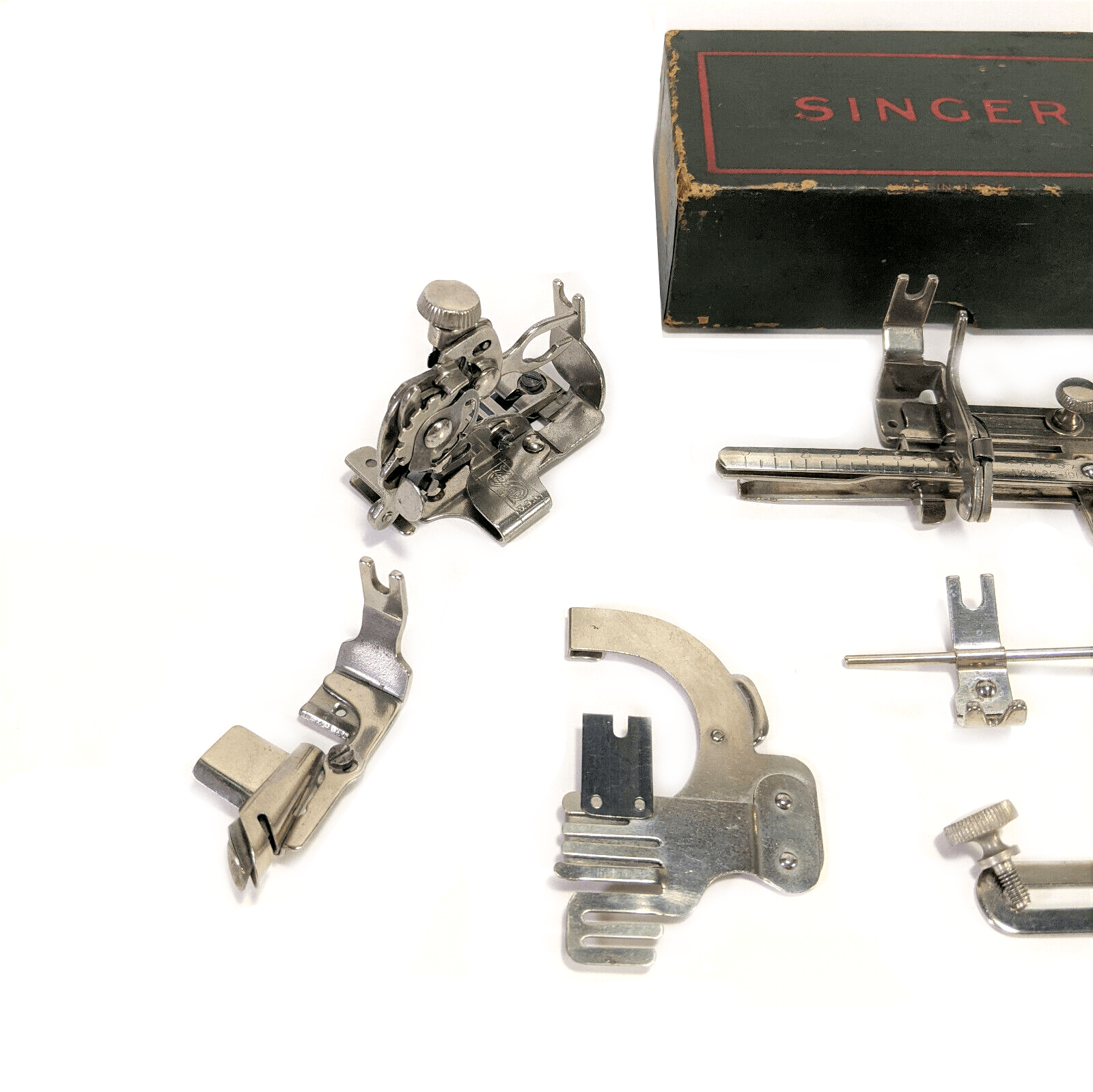 Singer 66 Sewing Machine Rear Back Clamping Presser Foot Attachment Set Simanco - The Old Singer Shop