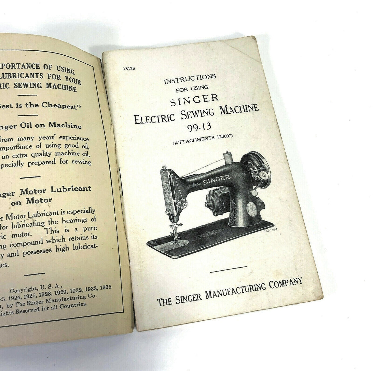 Singer 99-13 99K Sewing Machine Instruction Manual Vintage Original ...