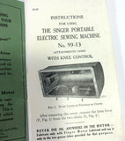 Singer 99-13 Sewing Machine w Knee Lever Instruction Manual Vintage Original 1925 - The Old Singer Shop