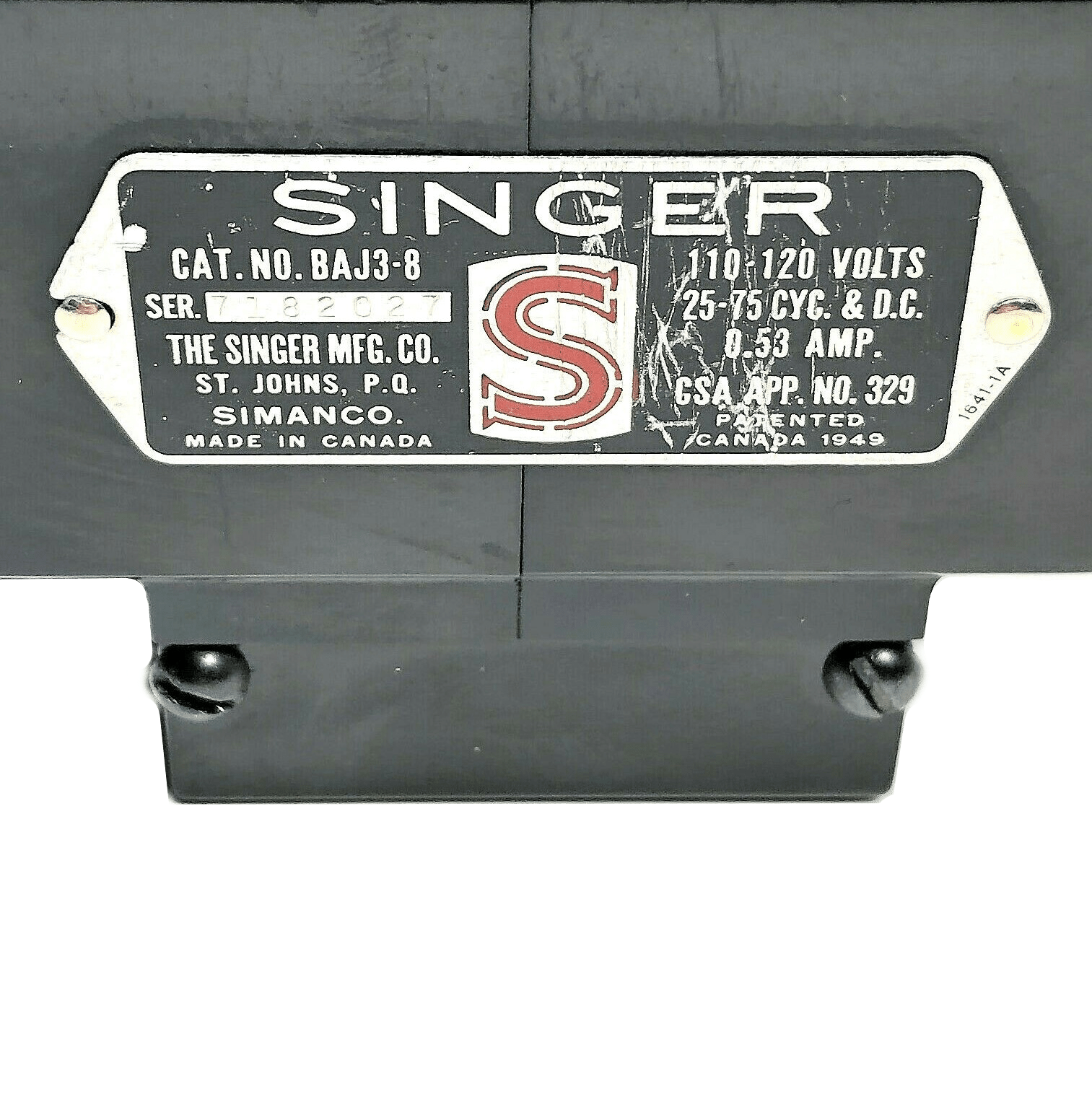 Singer BA3 - 8 Sewing Machine Motor with Mounting Bracket Simanco 99 66 15 - 90 128 BAJ3 - 8 - The Old Singer Shop