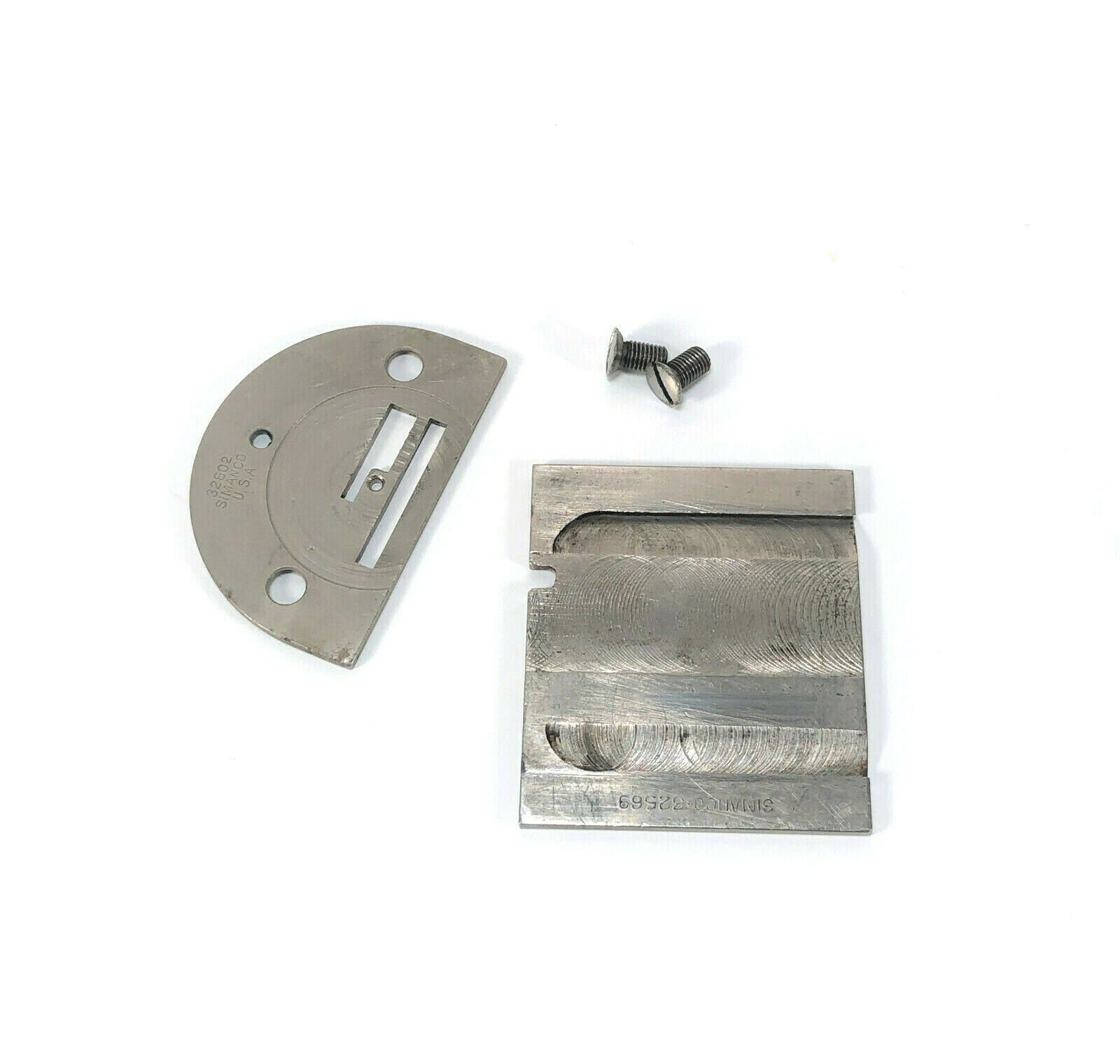 Singer 66 99 Sewing Machine Throat Needle and Slide Plate Set in Nickel Simanco 32602 32569 - The Old Singer Shop