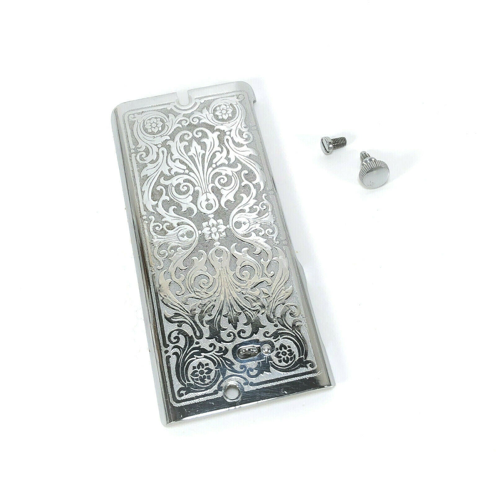 Singer 99 99K Sewing Machine Scroll Faceplate Side Face Plate in Chrome Simanco 33663 - The Old Singer Shop