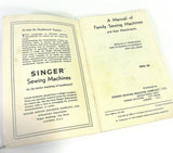 Vintage Singer Manual of Family Sewing Machines Students Instruction Booklet 1963 - The Old Singer Shop